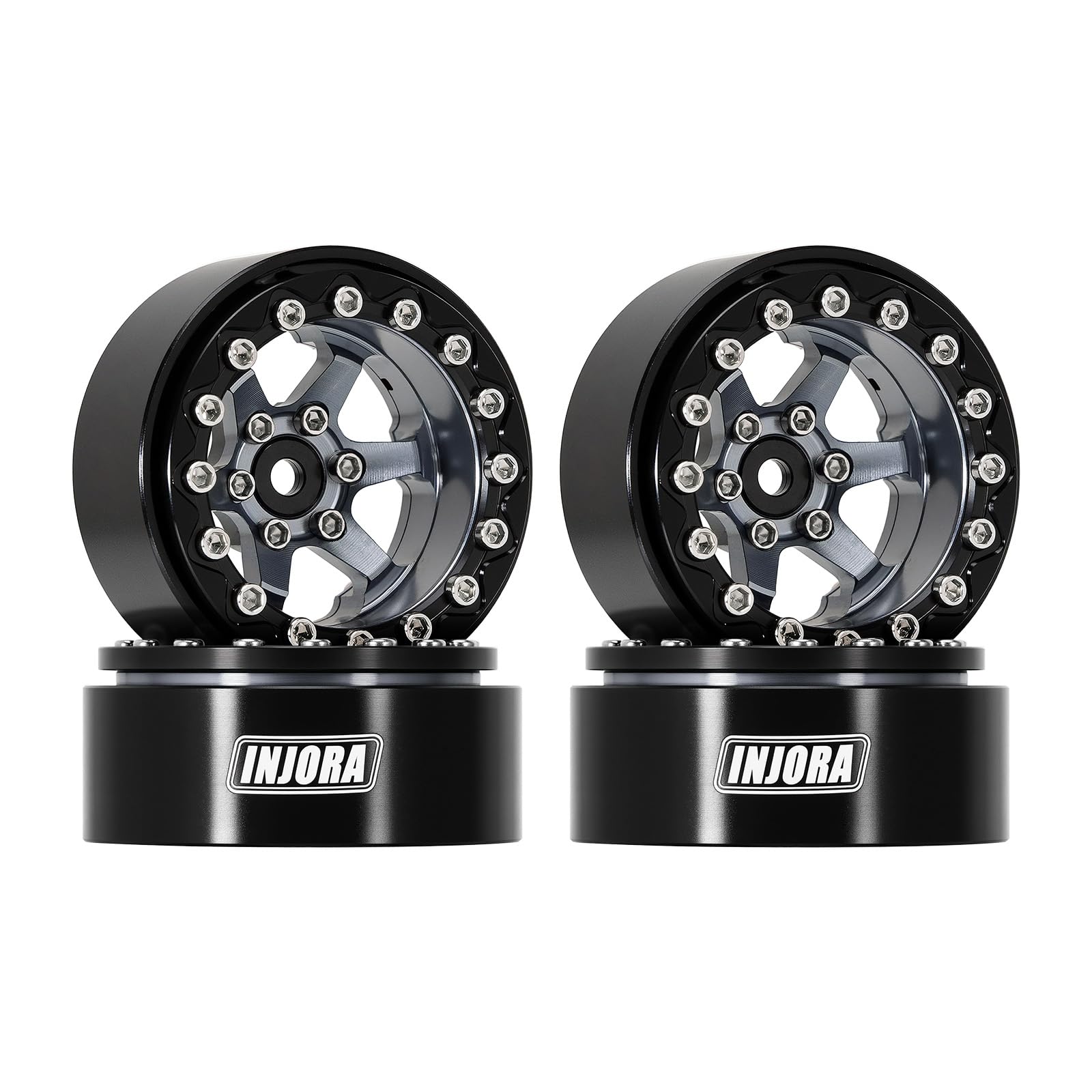Llantas Beadlock INJORA 1.0 Plus De Aluminio De 6 Radios Para SCX24 TRX4M FCX24 – Tamaño 1.1 Pulgadas