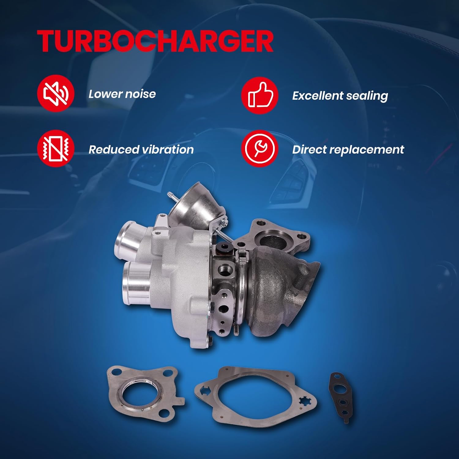 MOCA Right Turbo Turbocharger Compatible with 15-17 for Ford Expedition 3.5L & 15-22 for Ford Transit-250/350 3.5L & 15-17 for Lincoln Navigator 3.5L