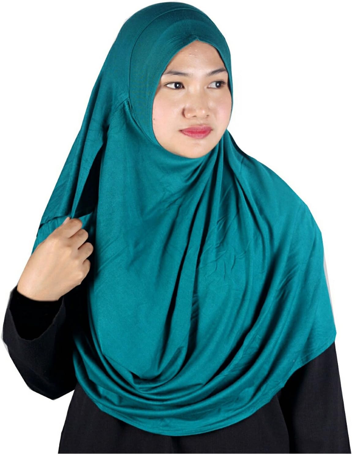 Womens Modest Plain Double Loop Instant Cotton Hijab Scarf Ready To Wear