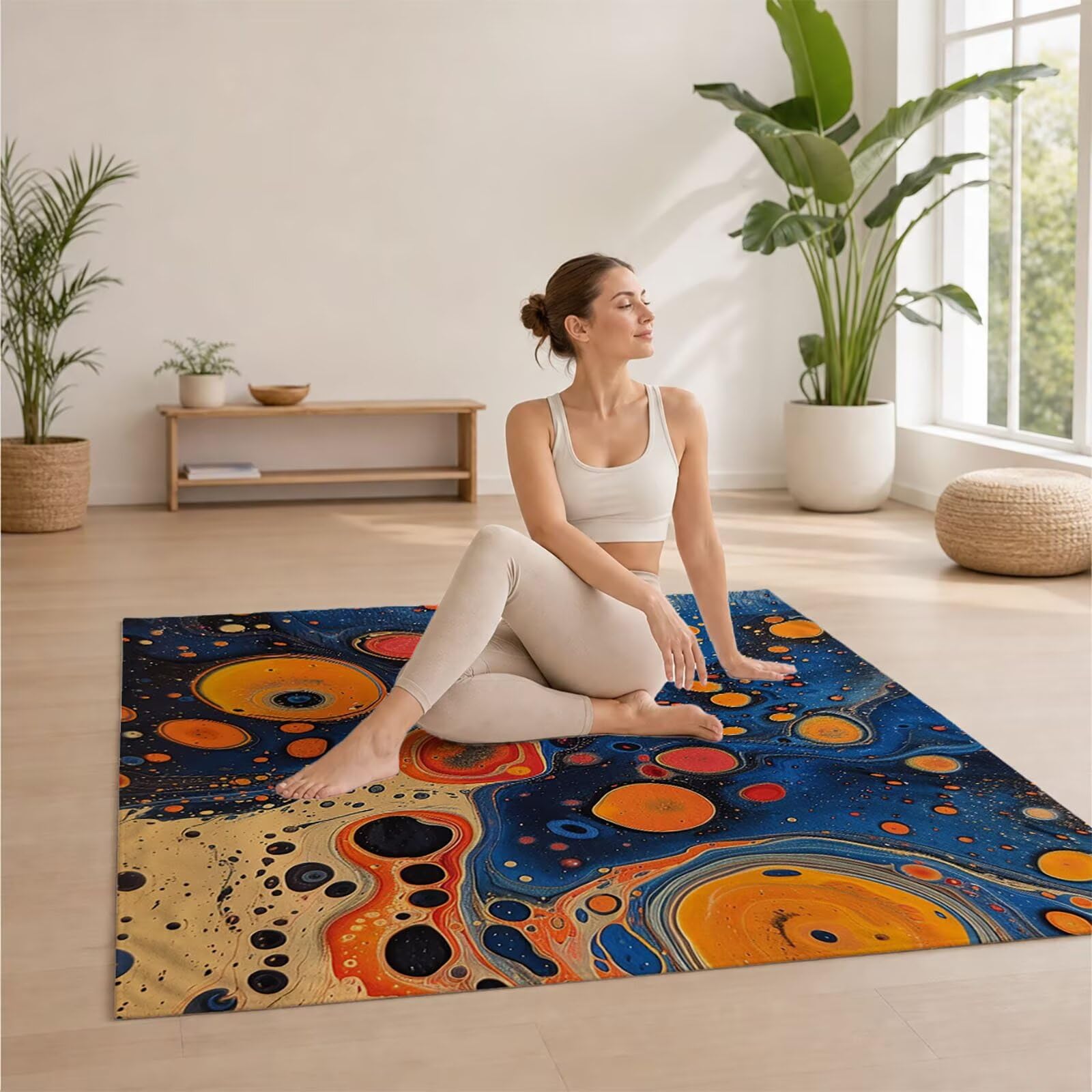 Toalla Playa Grande 160 x 220 Vacaciones Accesorios Viaje, Toalla Playa Abstracto Suave Cómodo Secado Rápido, Redondo Toallas Baño Grandes 220x160cm para Yoga Fitness Natación Sauna Baño XTLS-4236