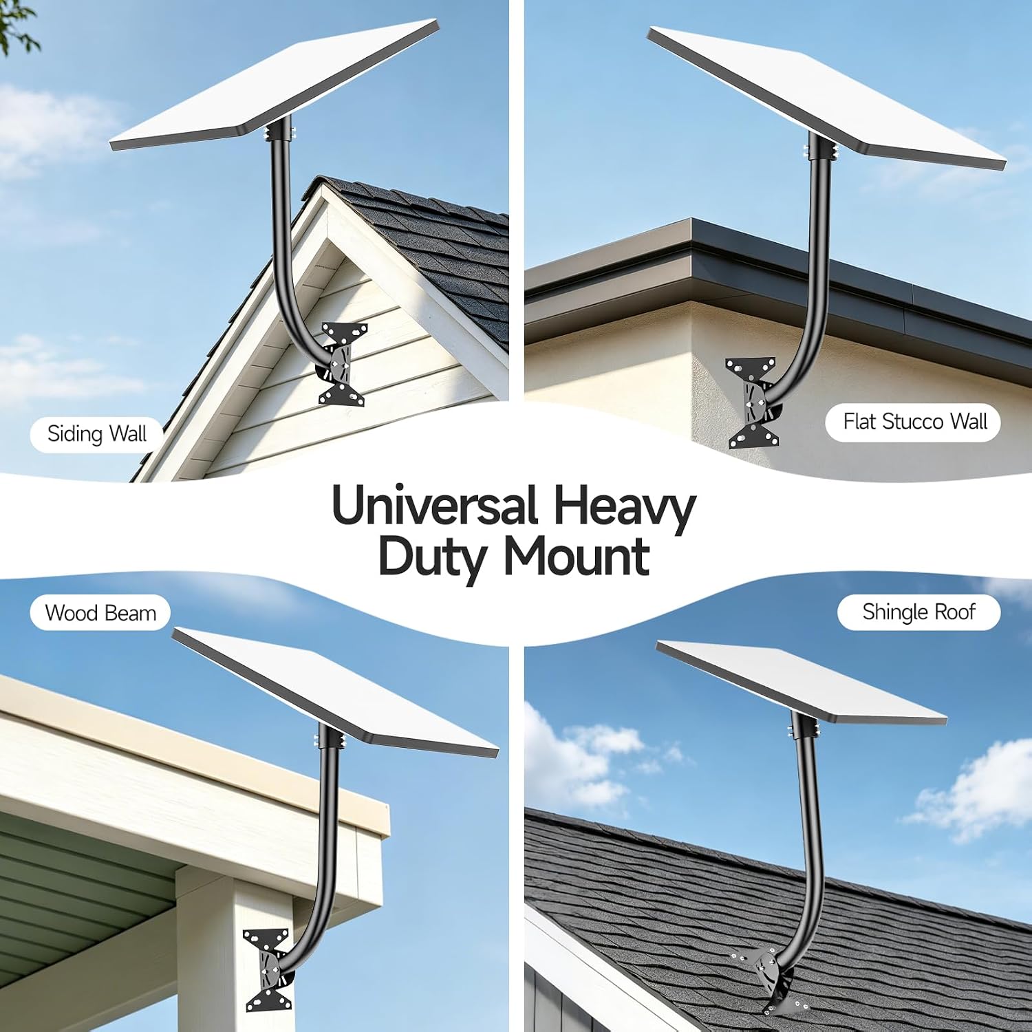 Wall Mount for Starlink Gen 3, Heavy Duty Roof Mount with Pipe Adapter | 19 inch for Starlink Standard 4/4X, 360° Adjustable, Weatherproof Carbon Steel 28-55mm Adapter, V3/V4/Gen 4, Mounting Kit