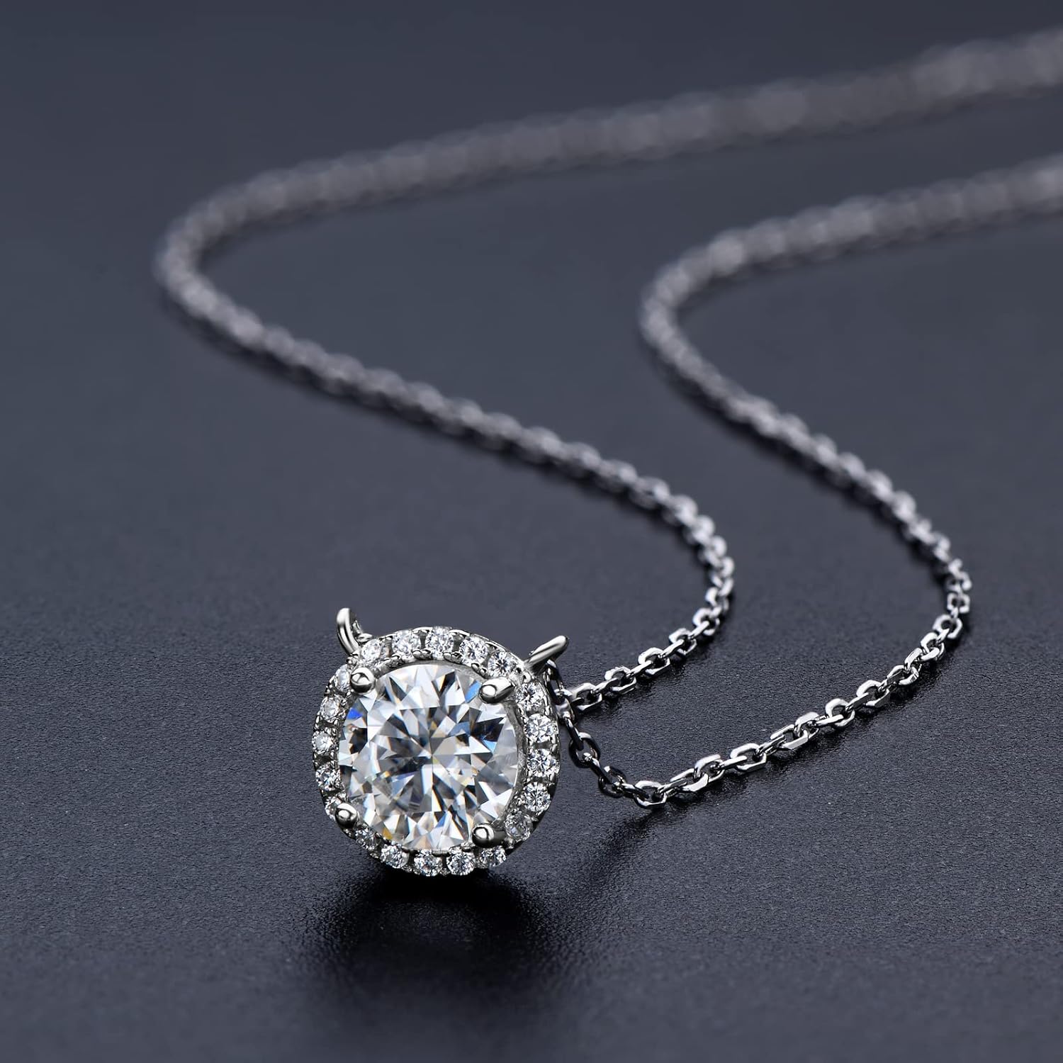 Moissanite Necklaces for Women, 1-3 CT Solitaire Pendant 925 Sterling Silver Jewelry Mother's Day Wedding Gifts for Her - Image 4