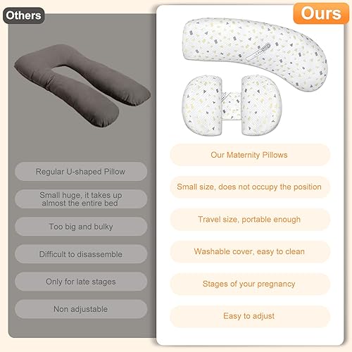 Miniatura 3 de Almohada de embarazo  Almohada de maternidad con funda de enfriamiento ajustable y extraíble, almohadas de embarazo para dormir  Soporte para