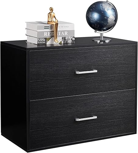 Miniatura 1 de Tenozek Archivador lateral de madera de 2 cajones tablero MDF de tamaño legal archivador de almacenamiento de archivos con cajones lisos para