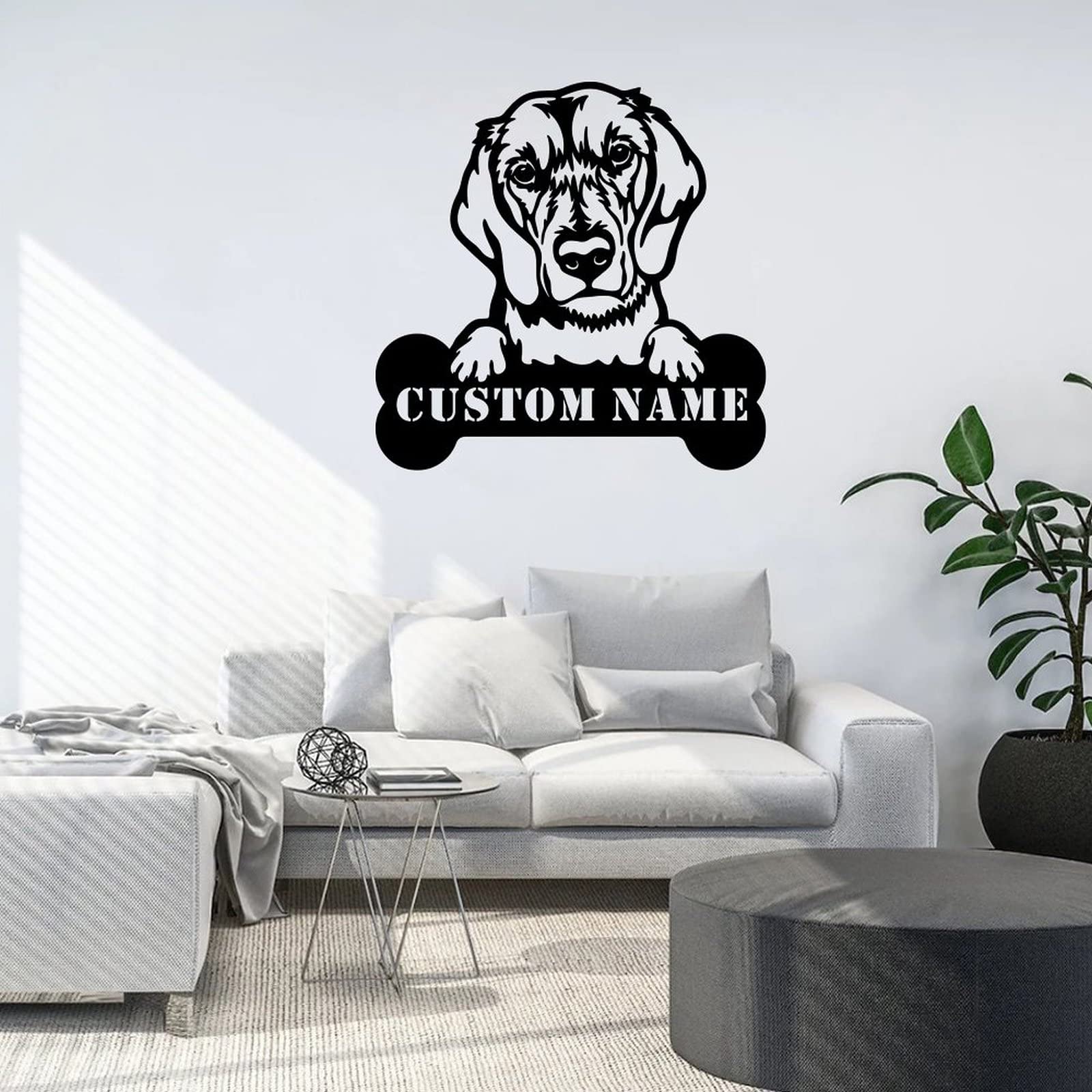Yelolyio Regalo per il proprietario di un cane Golden Retriever Targa personalizzata Nome dell'animale domestico Targa in metallo Decorazione per la casa del cane Decorazione per gli amanti degli