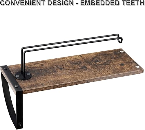 Miniatura 3 de BTY Soporte para toallas de papel con estante, soporte vintage de granja montado en la pared para toallas de papel debajo del gabinete, estante de