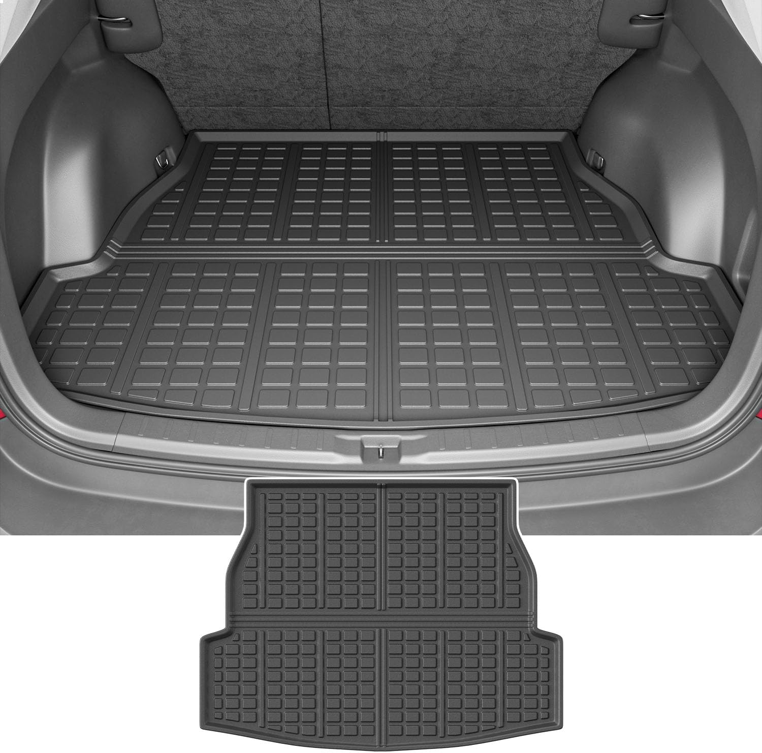 powoq Trunk Mat Compatible with 2019 2020 2021 2022 2023 2024 2025 Toyota RAV4 Cargo Mat TPE Cargo Liner Trunk Liner Replacement for 2019-2025 Toyota RAV4 Accessories (Fit 2019-2025,Rear Trunk Mat) Rear Trunk Mat Fit 2019-2025