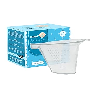 ImaFeed® Boilable Reusable Baby Feeding Silicone Cup (Pack of 1) || Round Shape - 45 ml. (Transparent)