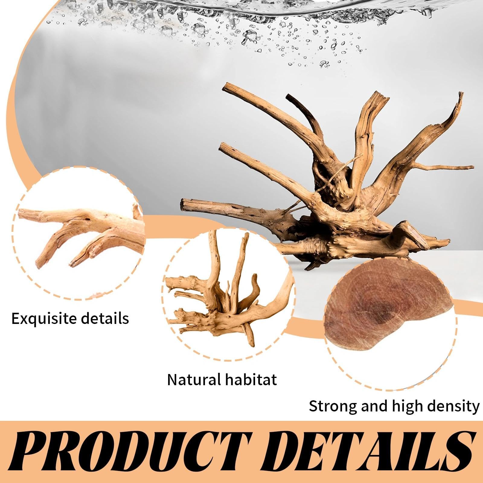 Legno Acquario Tronco 10-20CM Decorazioni Accessori Forma Naturale Immersibile Paesaggio 3D per Pesci Gamberetti