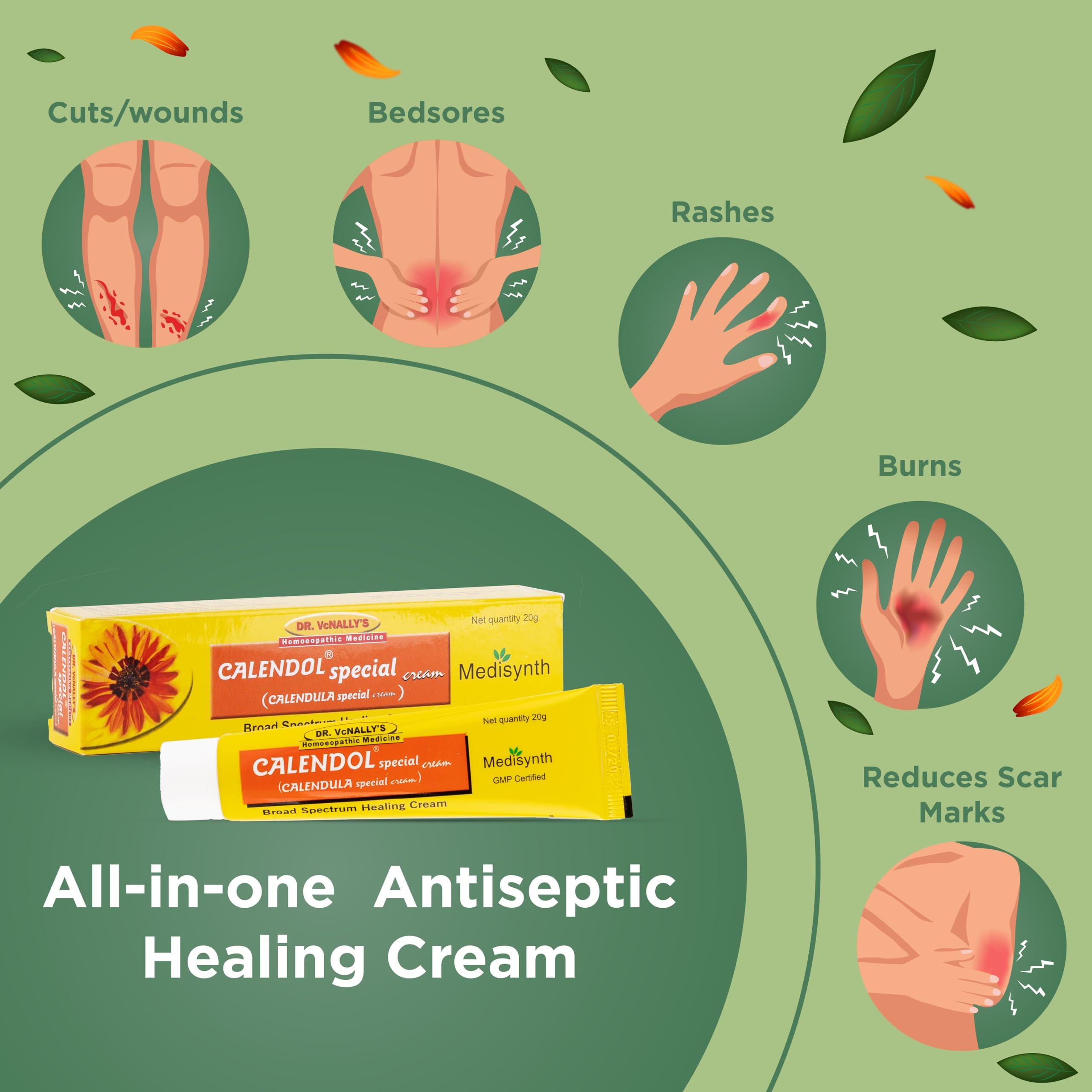 MEDISYNTH Calendol Special - (20g) Pack of 1 | Homeopathic Antiseptic Ointment | Batch No. 70 | Expiry - Mar 2031 — Amazon image 3