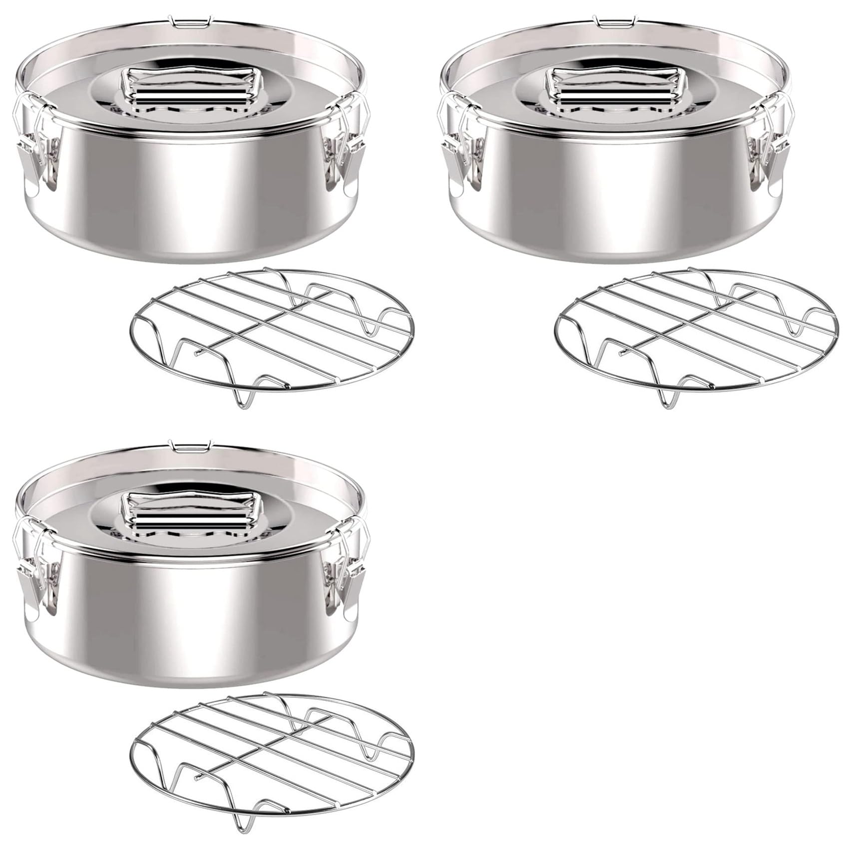 Vjsujehgy 3X Flan Pan Mold, Stainless Steel Flan Mold with Lid - Flan Maker for 6 Quart Pot