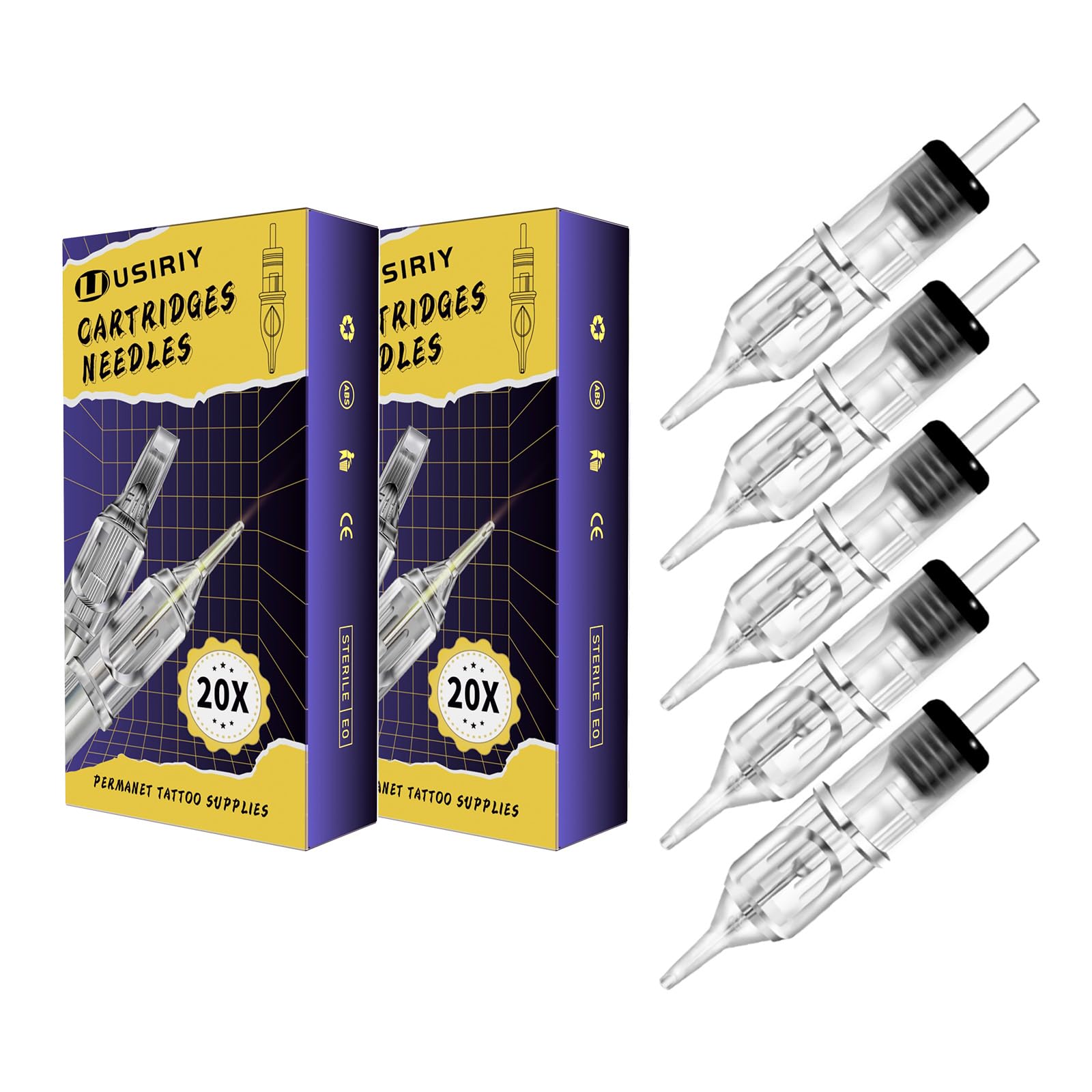 UsiriyTąttoo N℮℮dl℮s 40pcs Mixed 1003RL 1005RL 1007RL 1009RL Standard #10 Round Liner for Beginners and Artists