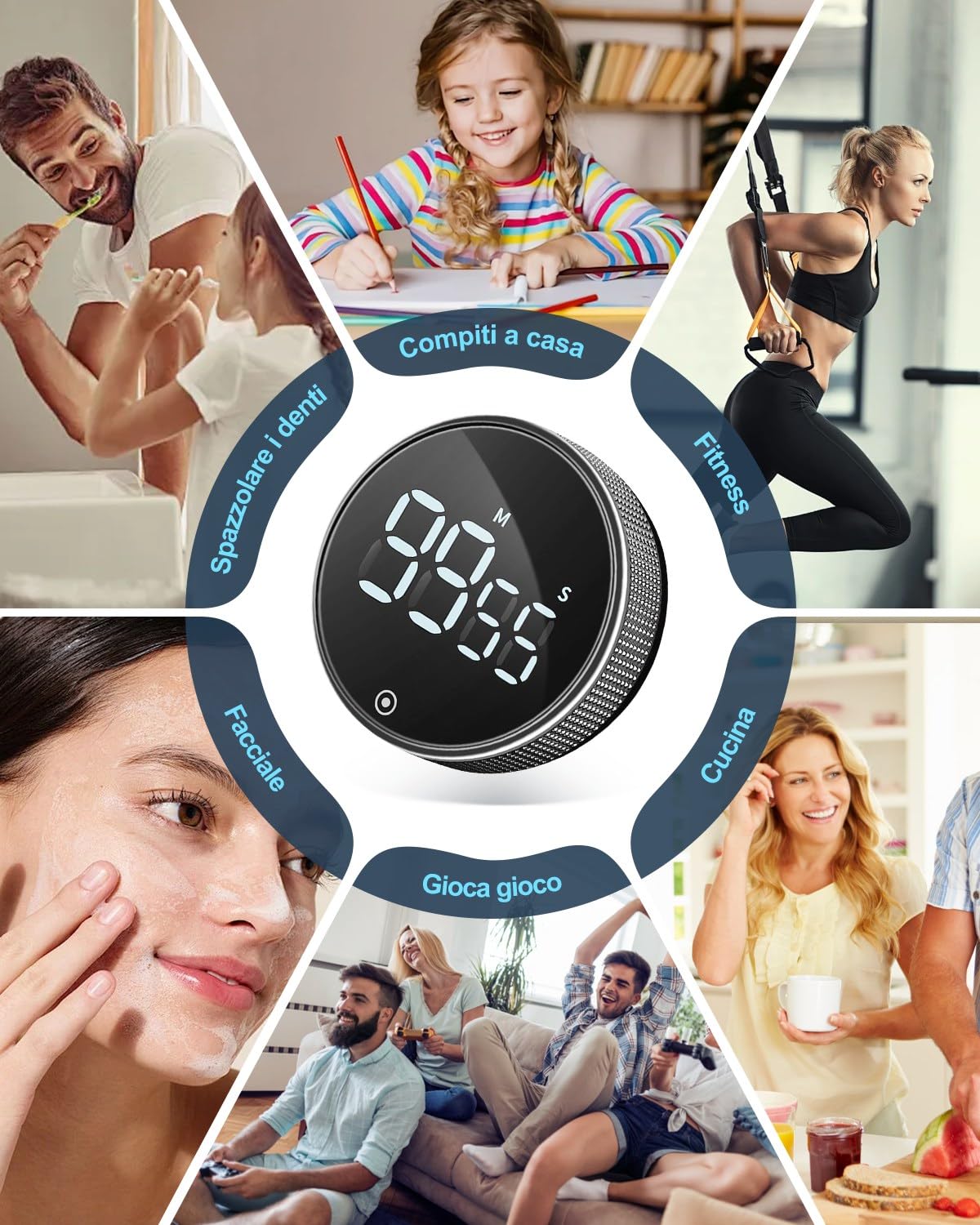 Digitaler Küchentimer Mit 3 Kanälen & Magnet – Countdown/Countup, Großes Display, Lauter Alarm