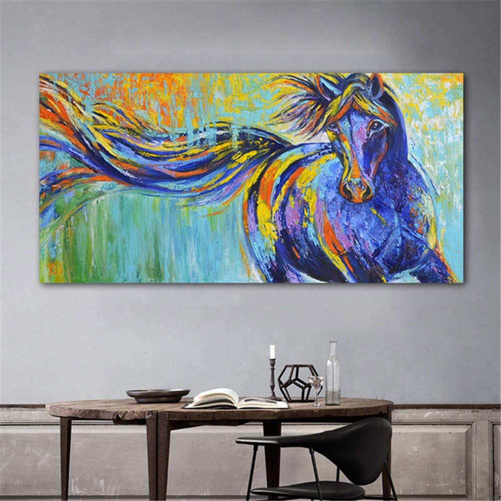 Broderie diamant 5D de qualité supérieure grand format cheval 80x160