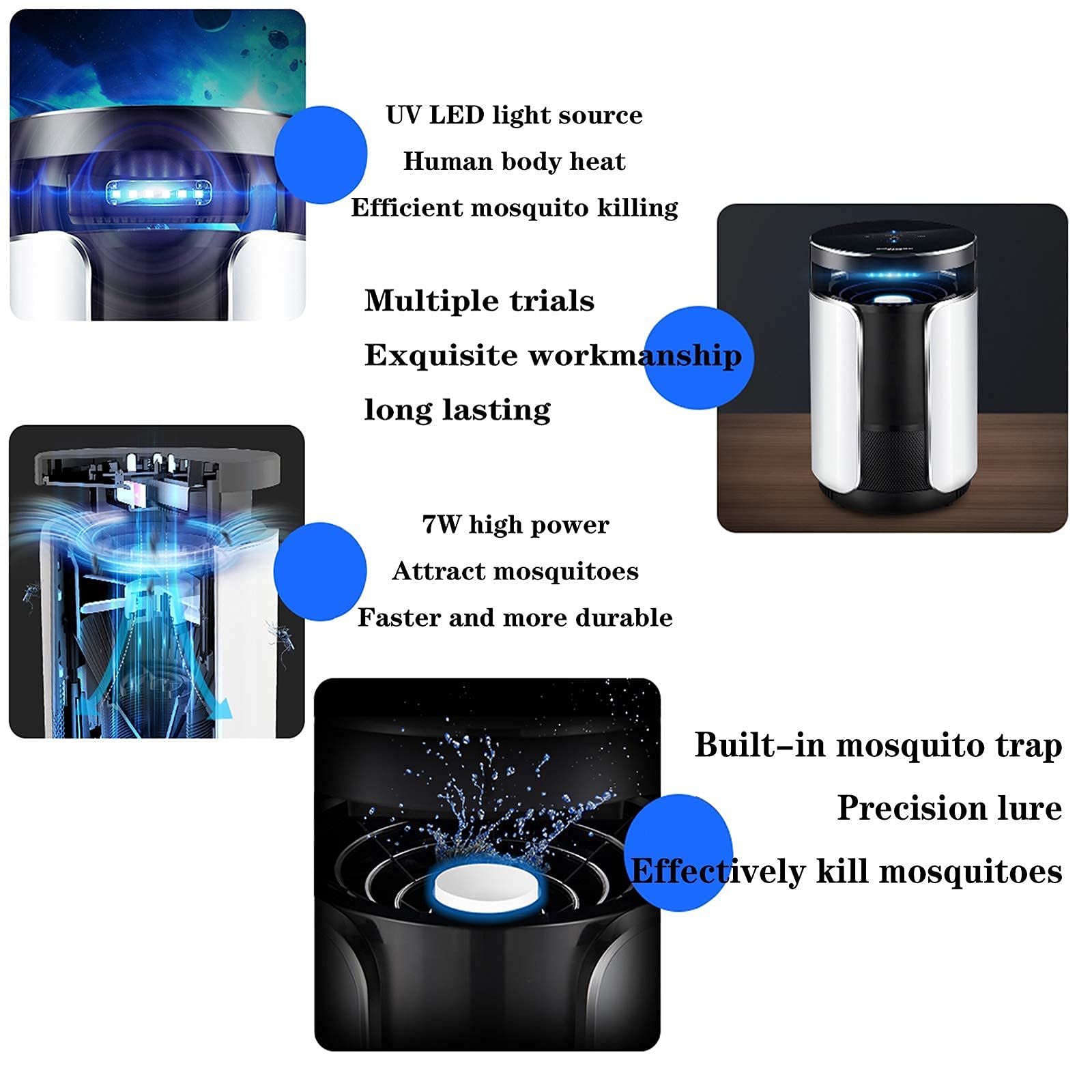 Lámpara para Mosquitos, Lámpara para Matar Mosquitos, Repelente De Mosquitos para El Hogar, Trampa para Mosquitos para Interiores, Mata Mosquitos Enchufable Automático, Adecuado para Mujeres Embaraz