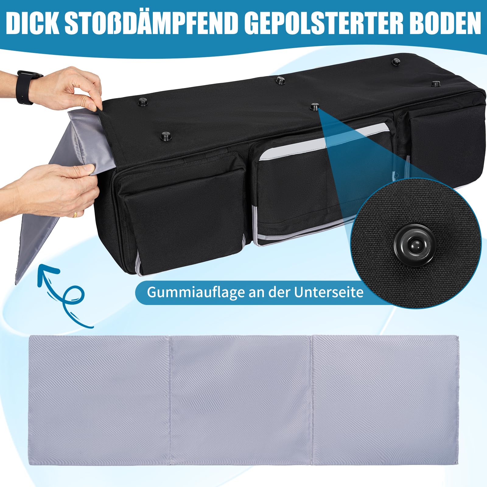 OUUTMEE Borsa per il trasporto del treppiede, grande borsa fotografica per treppiede con divisori imbottiti rimovibili, borsa leggera con base imbottita antiurto per treppiedi per fotocamera
