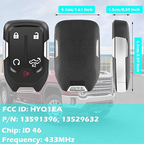 Miniatura 7 de Llavero inteligente para Chevrolet Silverado 2019-2022, llavero remoto de entrada sin llave de automóvil Alliskeys para GMC Sierra Chevy Silverado
