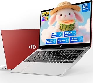NIMO 15.6" IPS FHD-Student-Laptop, 8GB RAM 512GB SSD Intel N150(Beat i3-10110U, Up to 3.6GHz) Computer with 65W Type-C, Fingerprint, Backlit Keyboard, Wi-Fi 6, BT5.2, for Business and Home