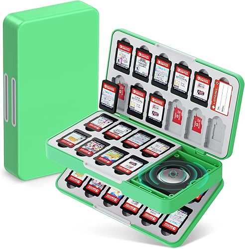 JINGDU 40-Slot Traceable Switch Game Case Compatible with Nintendo Switch Games, Holds 40 Switch Game Cards and 24 Micro SD Cards, with Hidden