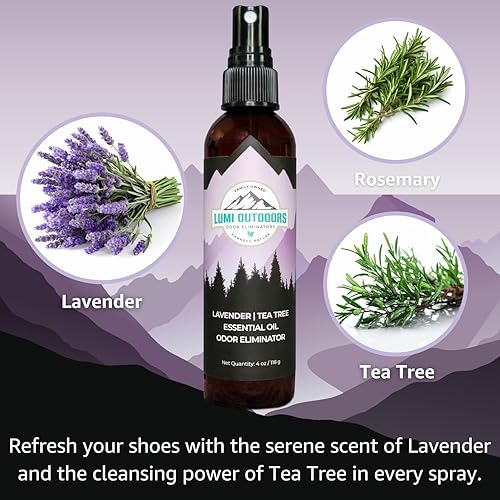Miniatura 5 de Lumi Outdoors Paquete de 3 desodorantes naturales para zapatos, eucalipto limón, árbol de té cítrico, árbol de té de lavanda