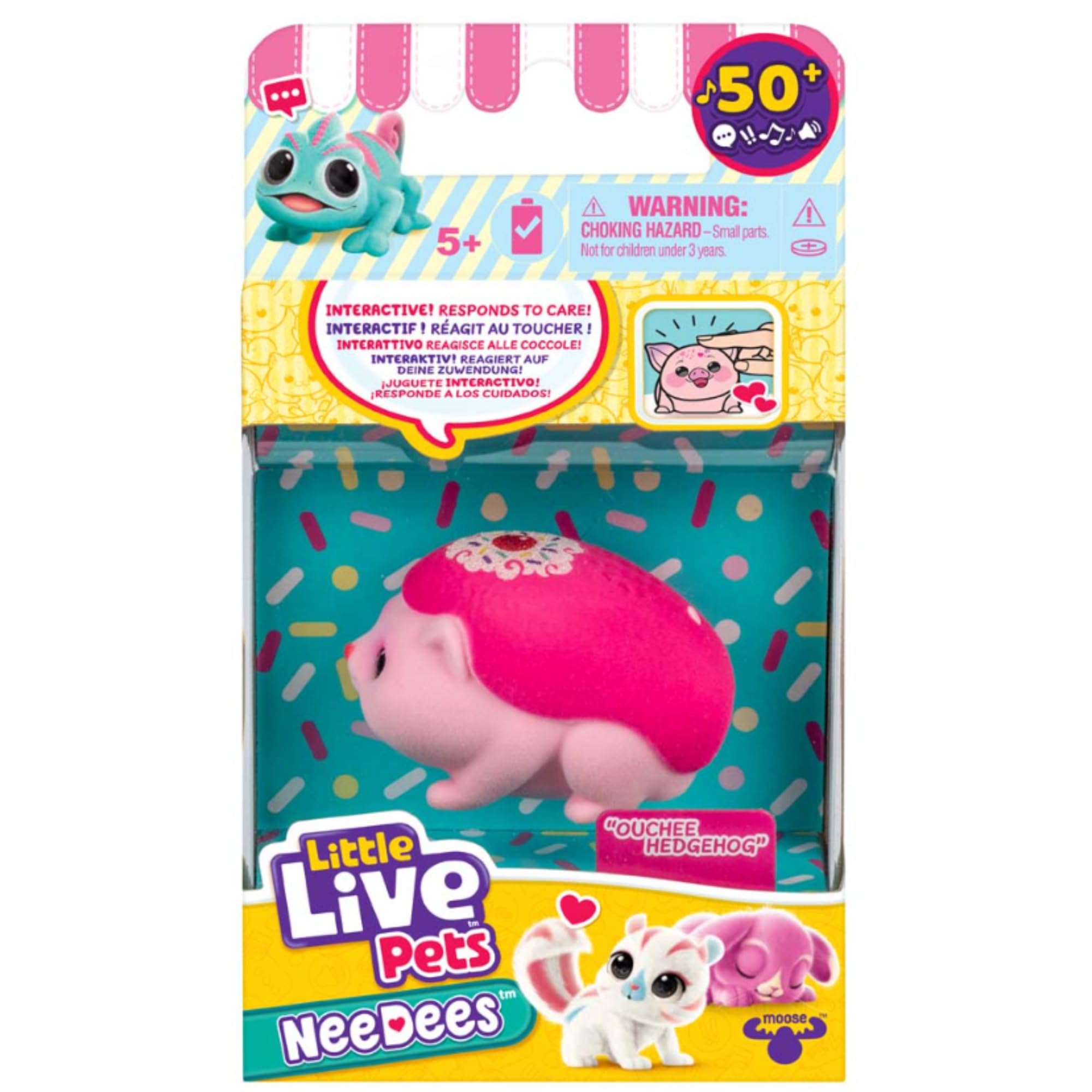 Little Live Pets NeeDees with 50+ Sounds & Reactions - (Candy Series - Ouchee Hedgehog)