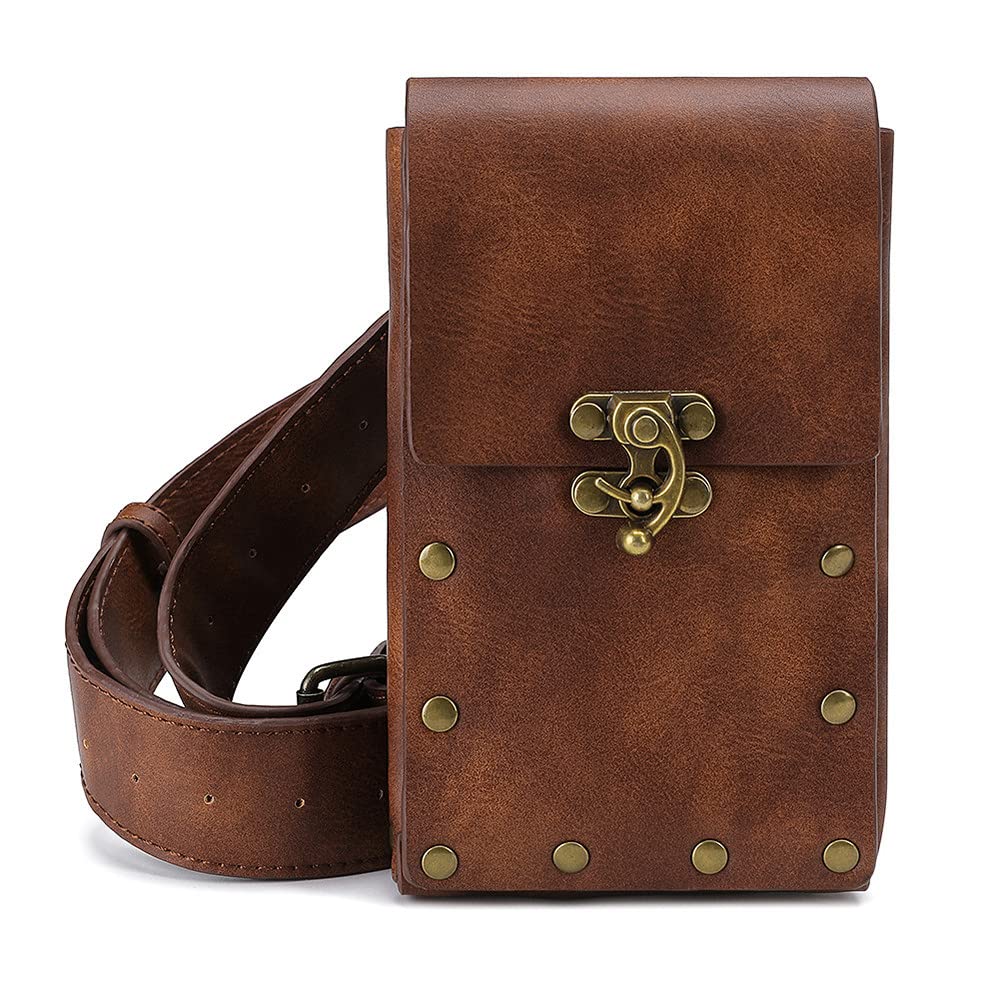 Sacoche de hanche steampunk haut de gamme en similicuir robuste et détails métalliques - 8