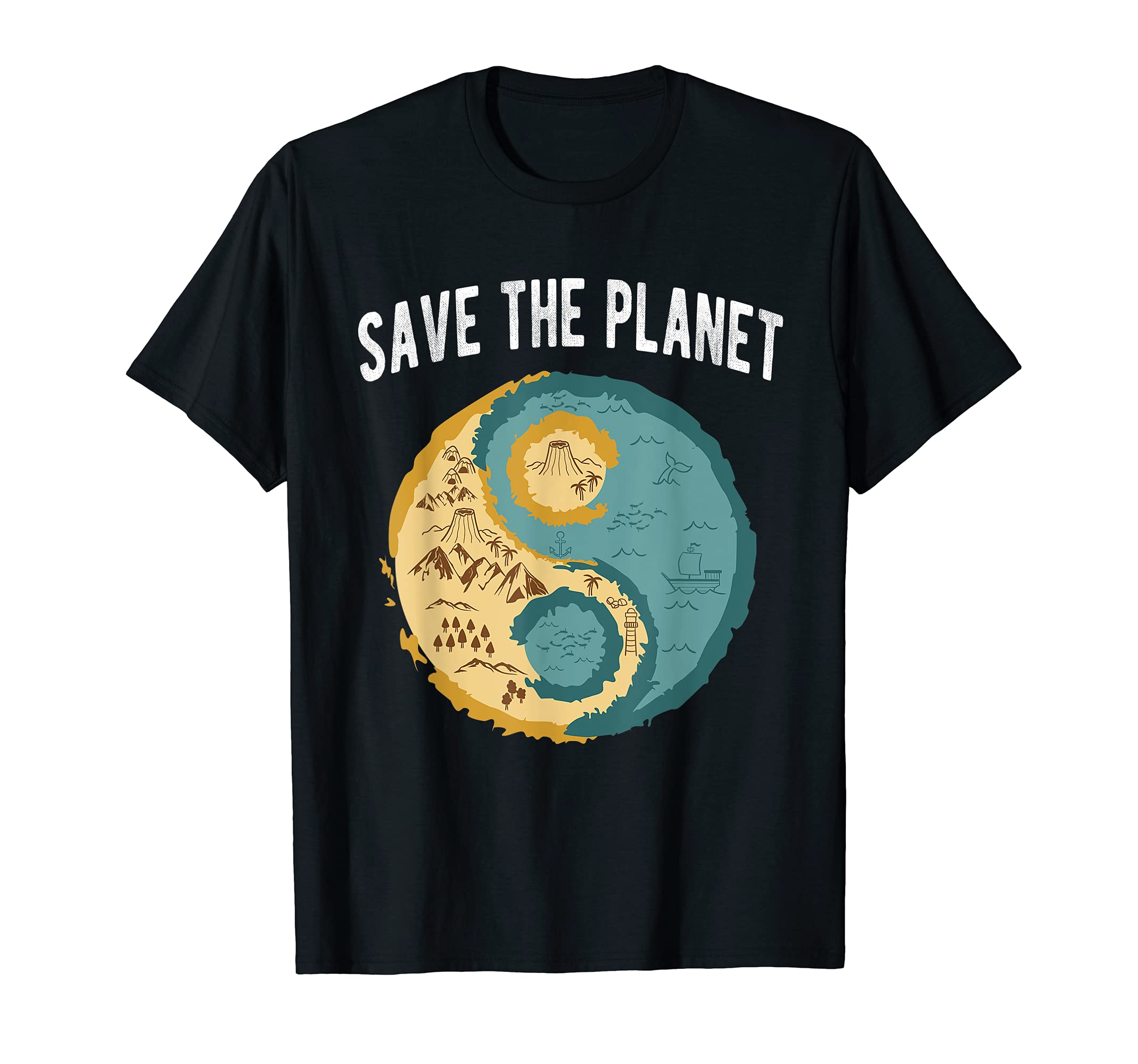 Yin Yang Yoga Meditation Save The Planet Earth Day T-Shirt