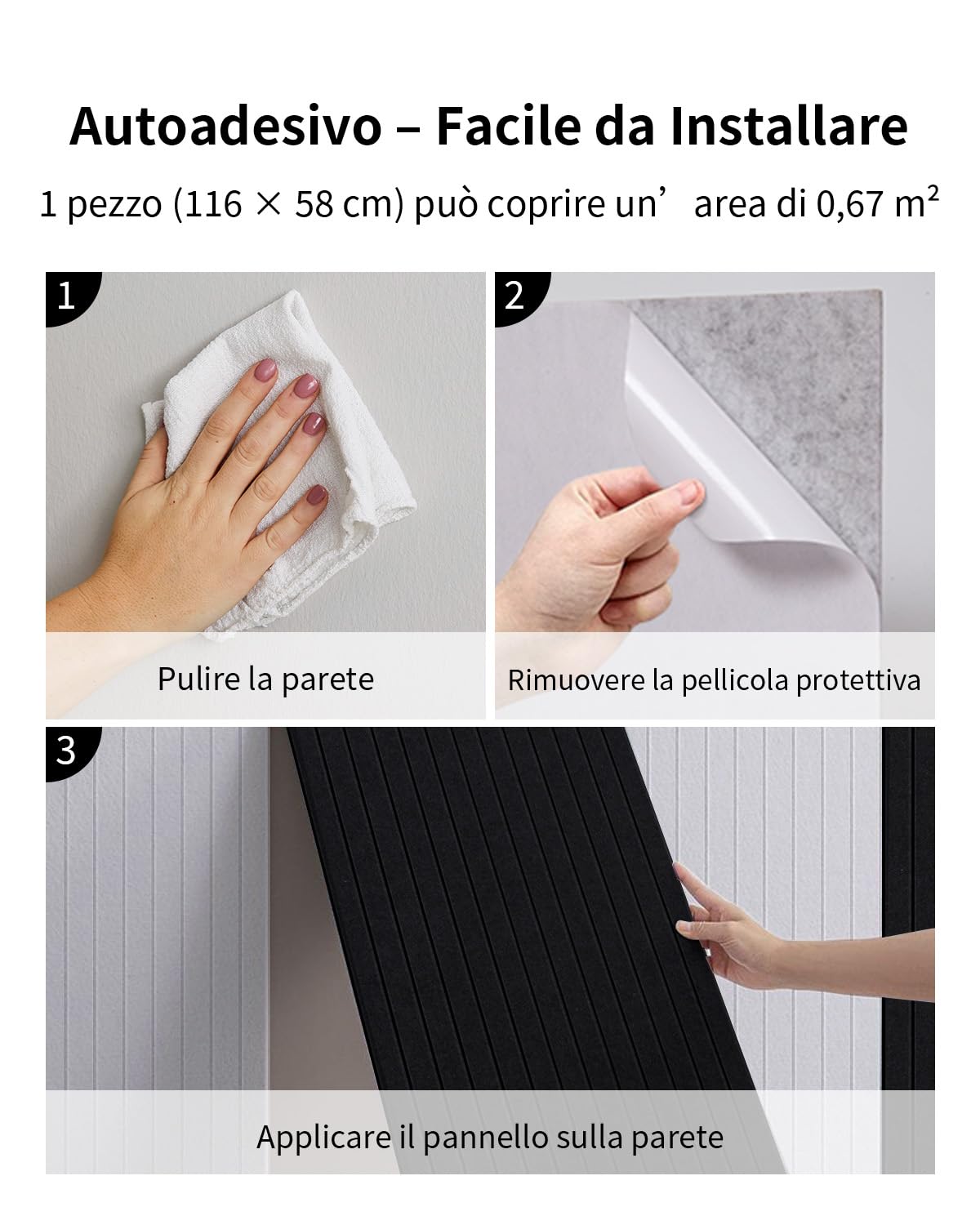 Pannelli Acustici Autoadesivi 6 Pezzi, 116x58x0,9cm Pannelli Acustici da Parete, 4,04㎡ Assorbimento Acustico & Decorazione Murale per Studio di Registrazione, Gaming, Home Studio, Argento