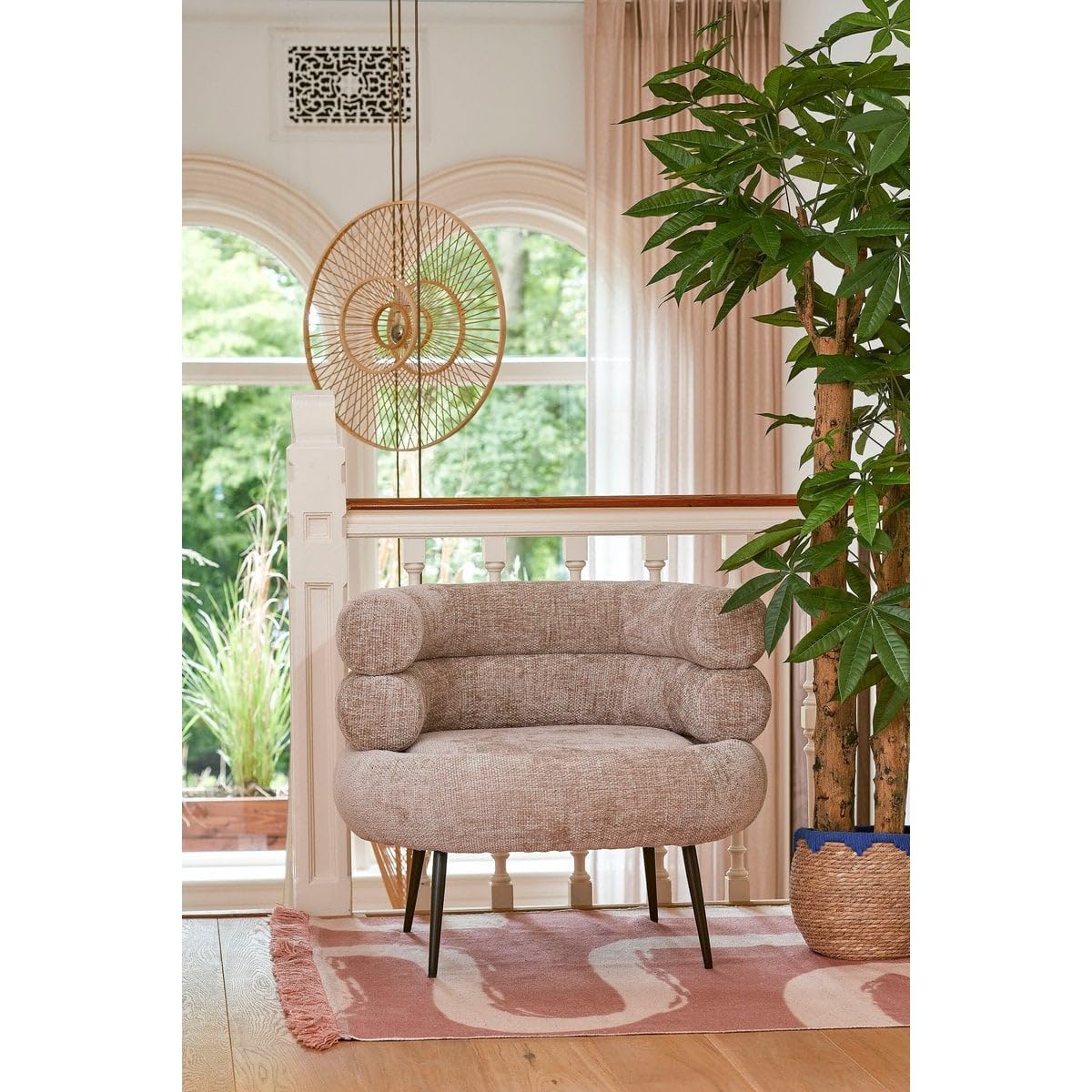 Lot de 3 Paniers à Plantes en Jonc de Mer et Coton, Décoration, Bleu