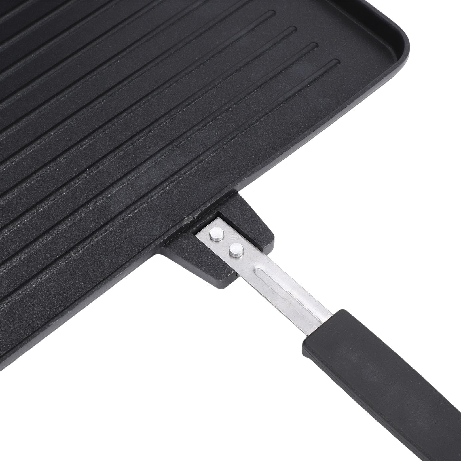 Opiekacz do kanapek, grill z powłoką nieprzywierającą, patelnia do panini z uchwytem, ​​płyta kuchenna, opiekana aluminiowa patelnia, wewnątrz, na zewnątrz, kemping, dom, kuchnia,