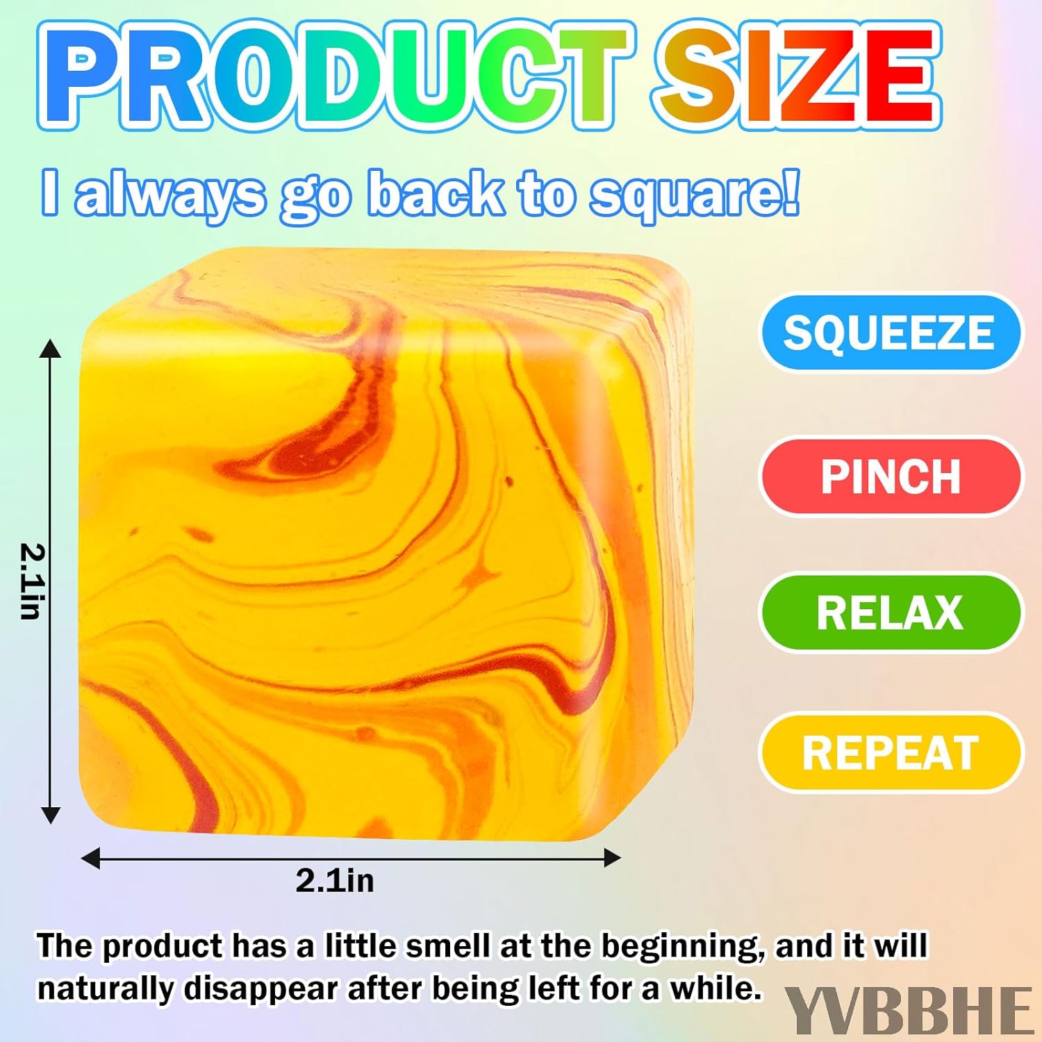 Fidget Cube Squishy Toys , Squeeze Stress Balls for Kids, Adults Squishies Anxiety Relief Maltose Ball, Ice Squishys Sugar Sensory Toy for ADHD Autism, Novel Design Colorful Fidgets Cubes (Orange) - Image 2