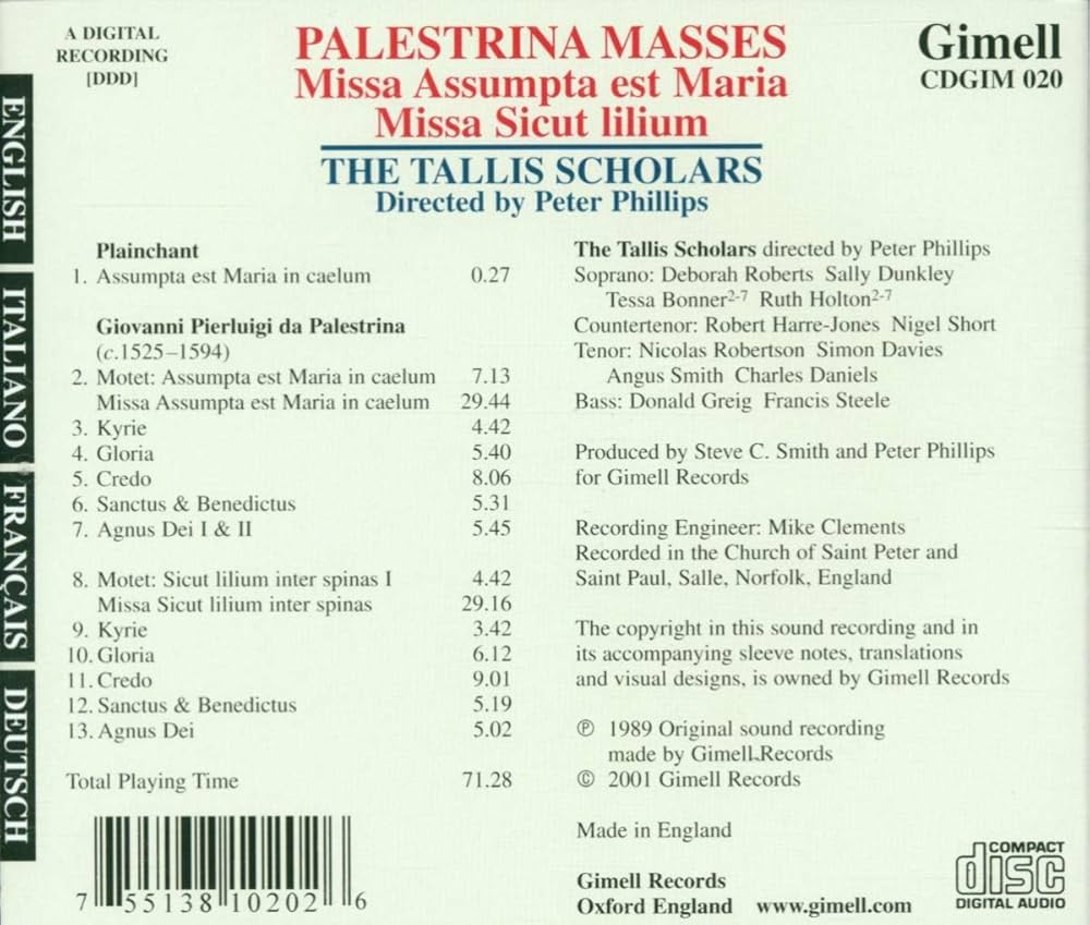 その他 Missa Assumpta Est Maria [CD] Palestrina: Missa Assumpta est Maria & Motetti