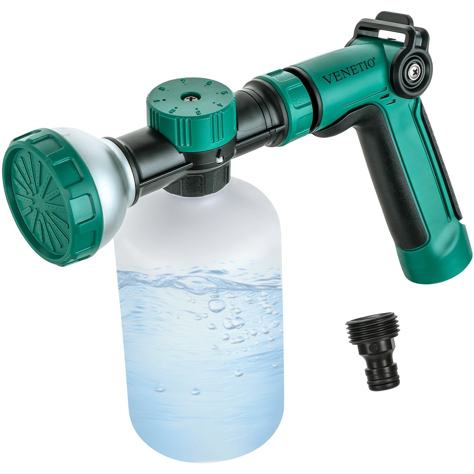 VENETIO 8-Dial Hose Attachment Spray Gun for Liquid Fertilizer/Chemicals | Precision Lawn & Garden Feeder for Uniform Fertilizing and Watering Plants | Hose-End Nozzle Sprayer with 500mL Bottle