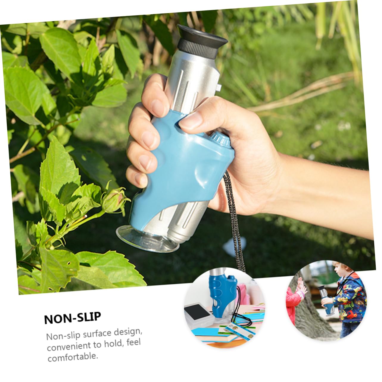 FELTECHELECTR Handheld Led Microscope for Boys and Girls Portable Non-Slip Pocket Scope Boys and Toy Led Light Compact Design