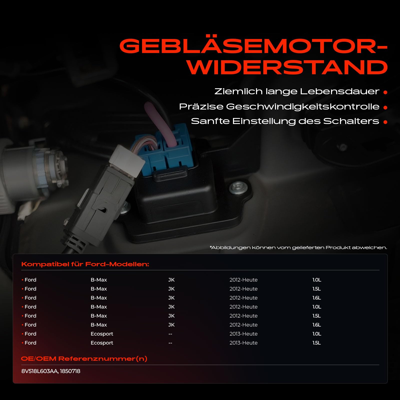 Frankberg Resistenza riscaldamento Regolatore Valvolaatoe 2-Poli Compatibile con Ecospot B-Max JK B-Max Van JK Replace# 8V518L603AA,1850718