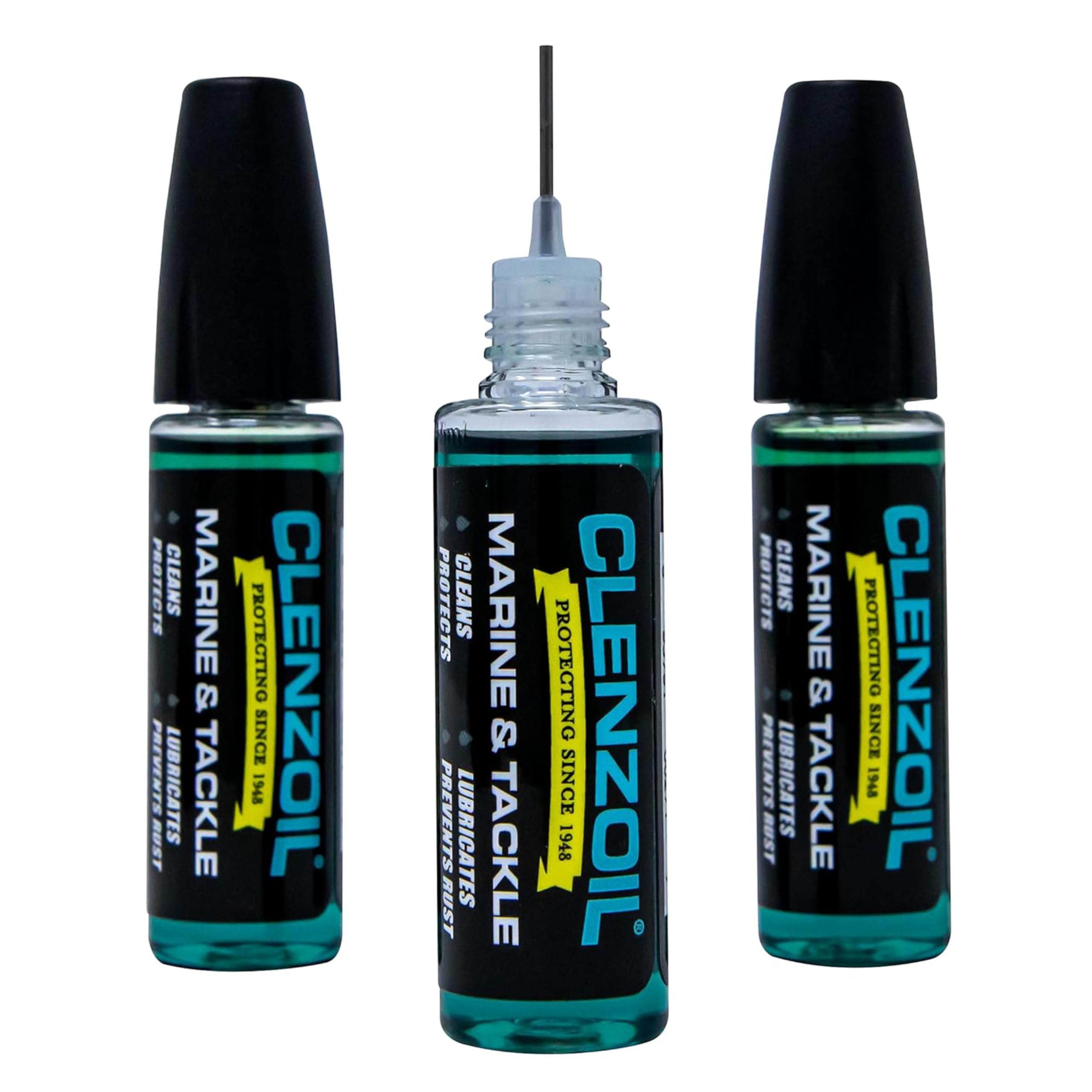 CLENZOIL Marine & Tackle - Fishing Gear Oil Lubricant - for Fish Care Reels, Boat Motors, Downriggers & More - Easily Oils Applicator