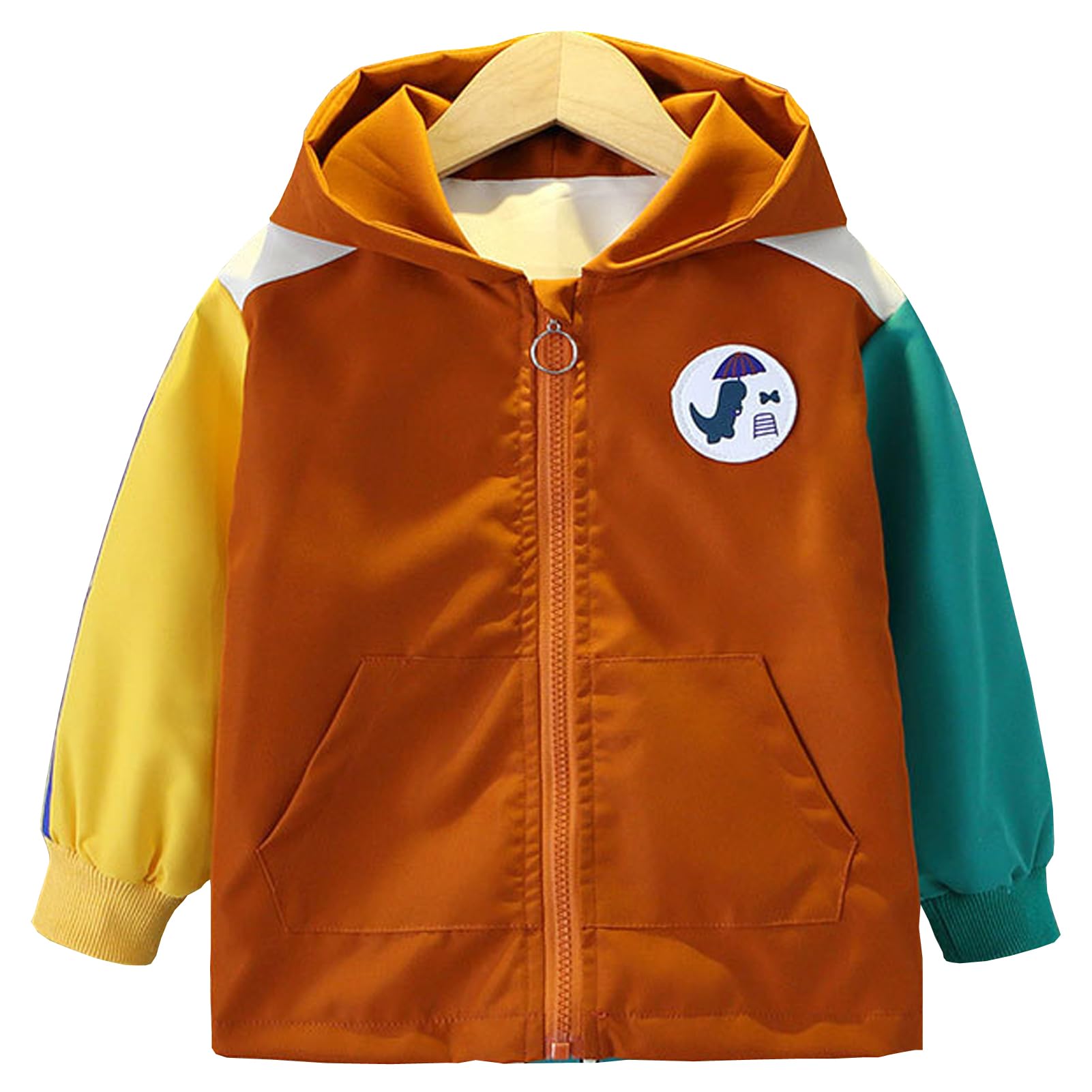 Manteau Enfant Garçon Veste Mi-saison à Capuche Coupe-vent Blouson Trench-coat Respirant pour Printemps Automne