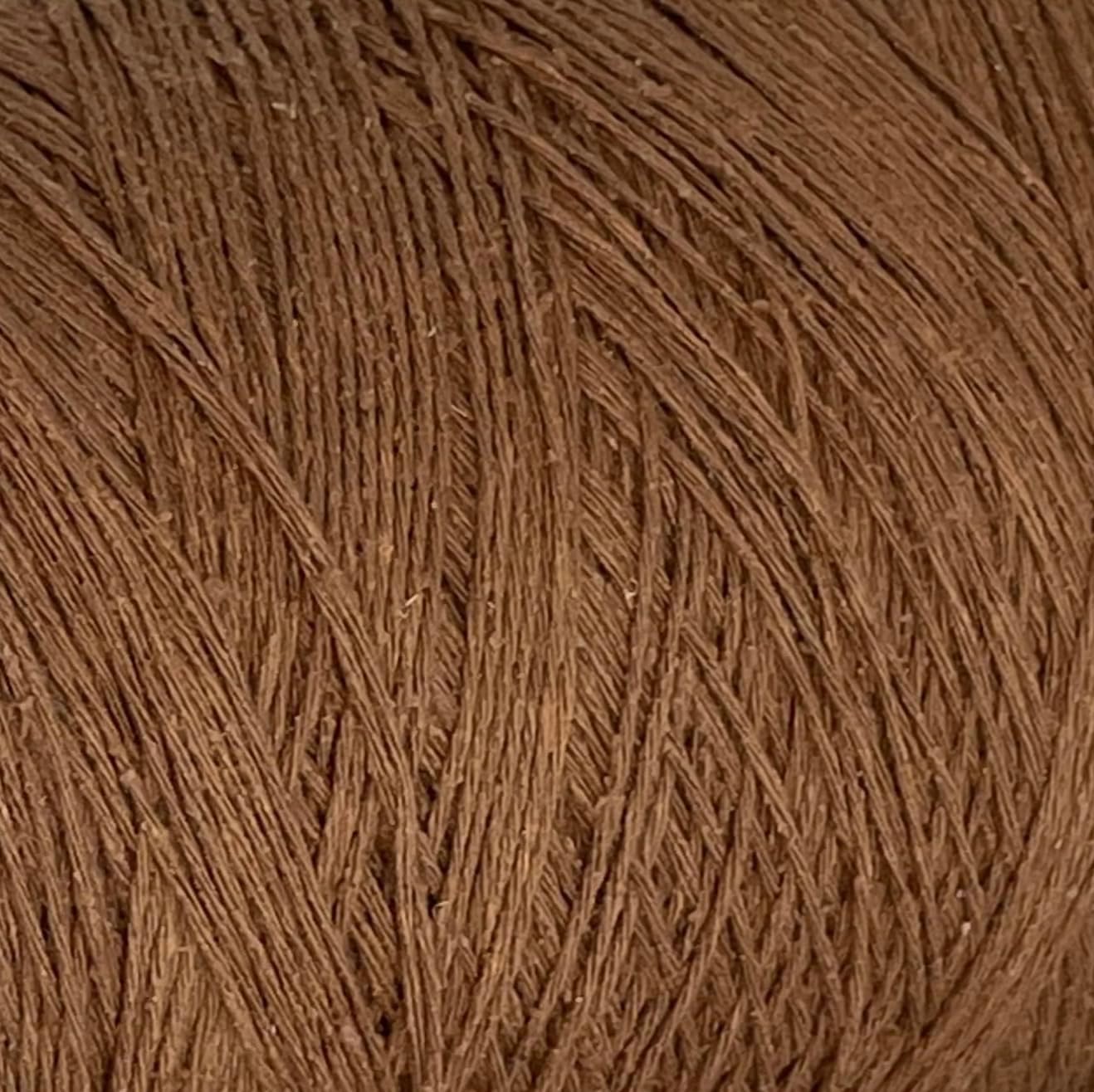100% Silk Bourette Yarn Cone - 1 Fingering Sock Weight - Italian Made Yarn for Knitting, Crocheting & Crafts (Almond Brown, 400g/14oz - 1600m/1750yds)