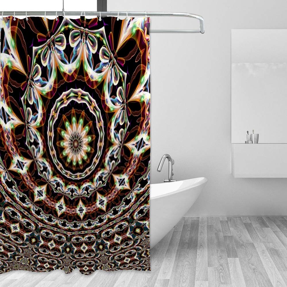 Rideau de douche imperméable kaléidoscope abstrait contre les fuites