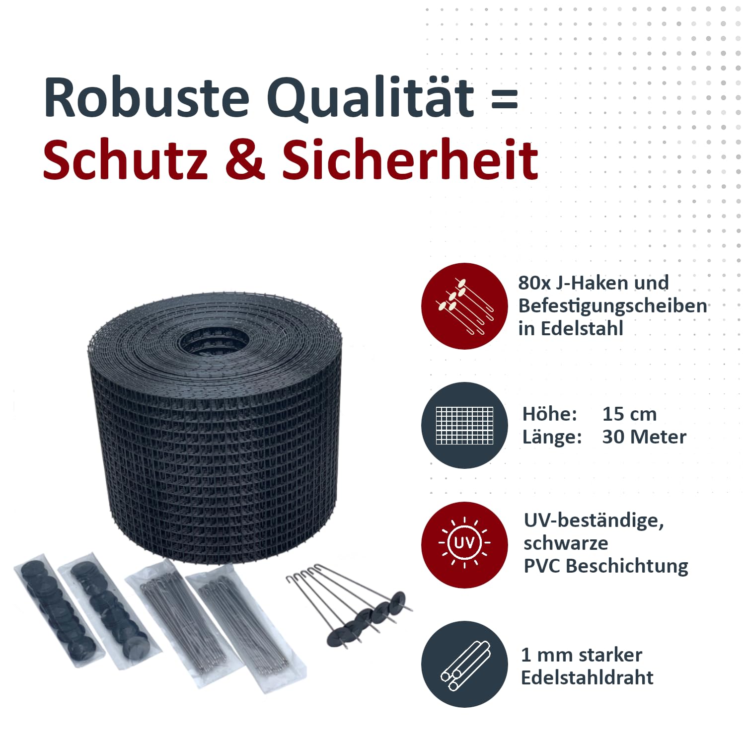 Solarkäfig Taubenabwehr für Solaranlagen – Taubenschutz PV-Anlage, Marderschutz, Vogelabwehr – Langlebig, UV-beständig, einfache Montage – Vogelschutz PV (15cm x 30 Meter Edelstahl)