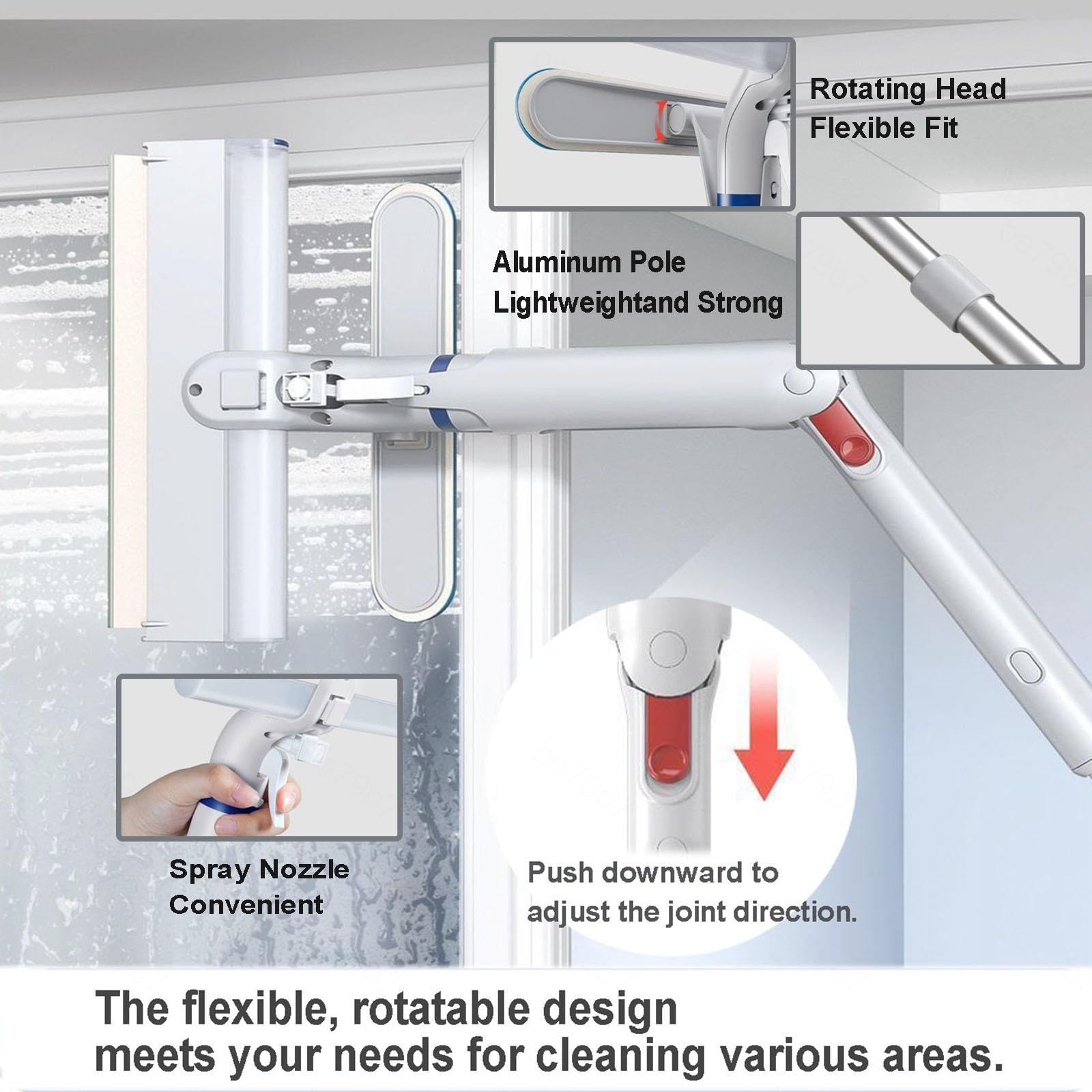 Limpiar Cristales de Ventanas con Depósito de Agua Residual Limpiacristales en Spray de Doble Cara Adecuado para Múltiples Escenarios