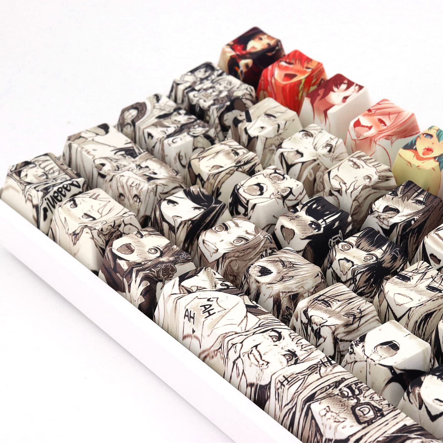 Keycaps, 108 Clés Oem Pbt Keycaps Dye Sublimation Japanese Anime Keycap
