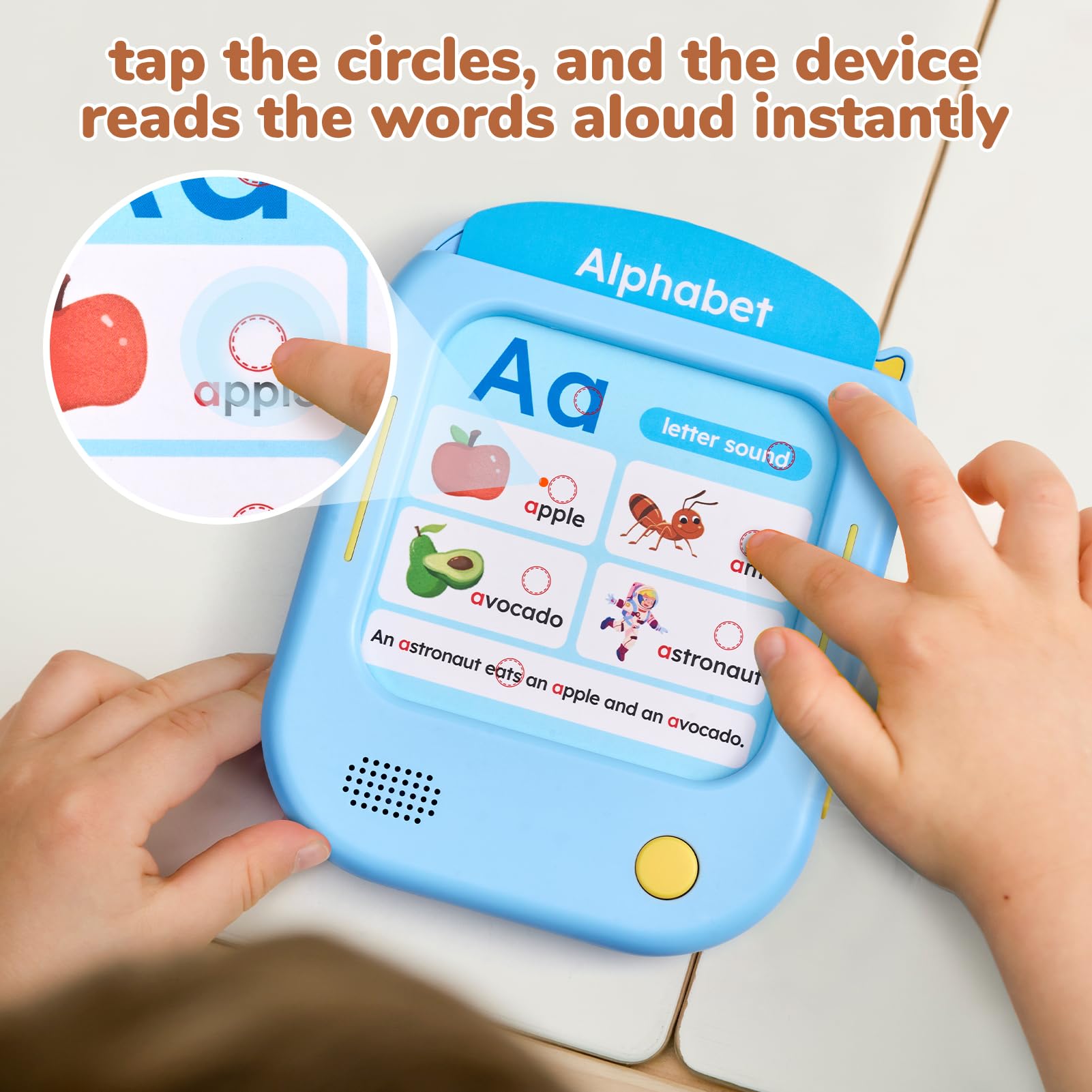 JoyCat Tablet Educativo per Bambini, 156 Pagine Carte Parlanti con 600+ Parole, Gioco Montessori per Imparare l’Inglese, Alfabeto, Fonemi, Numeri, Colori e Forme, Giochi Educativi Bambini 2-6 Anni