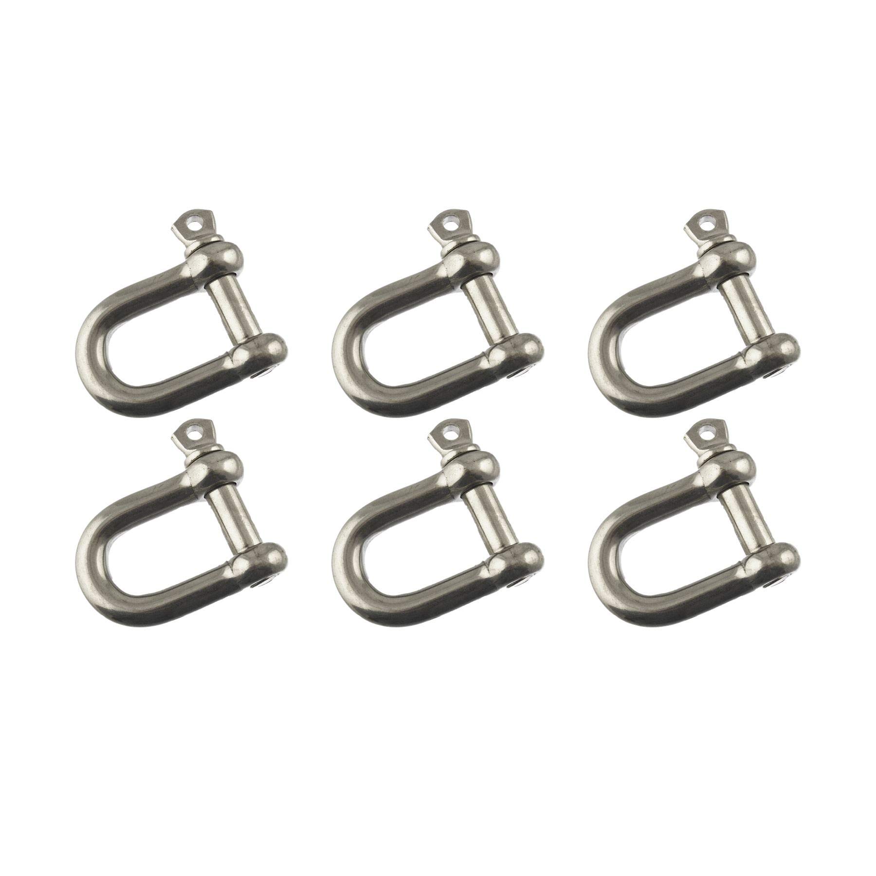 AB Tools 6 Pack 12mm Galvanised Steel D Shackle Dee Link Chandlery Lifting Towing