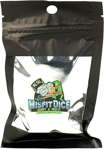 Miniatura 4 de FanRoll Mystery Misfit Metals: bolsa de 7 dados de metal poliédricos surtidos de 0.630 in