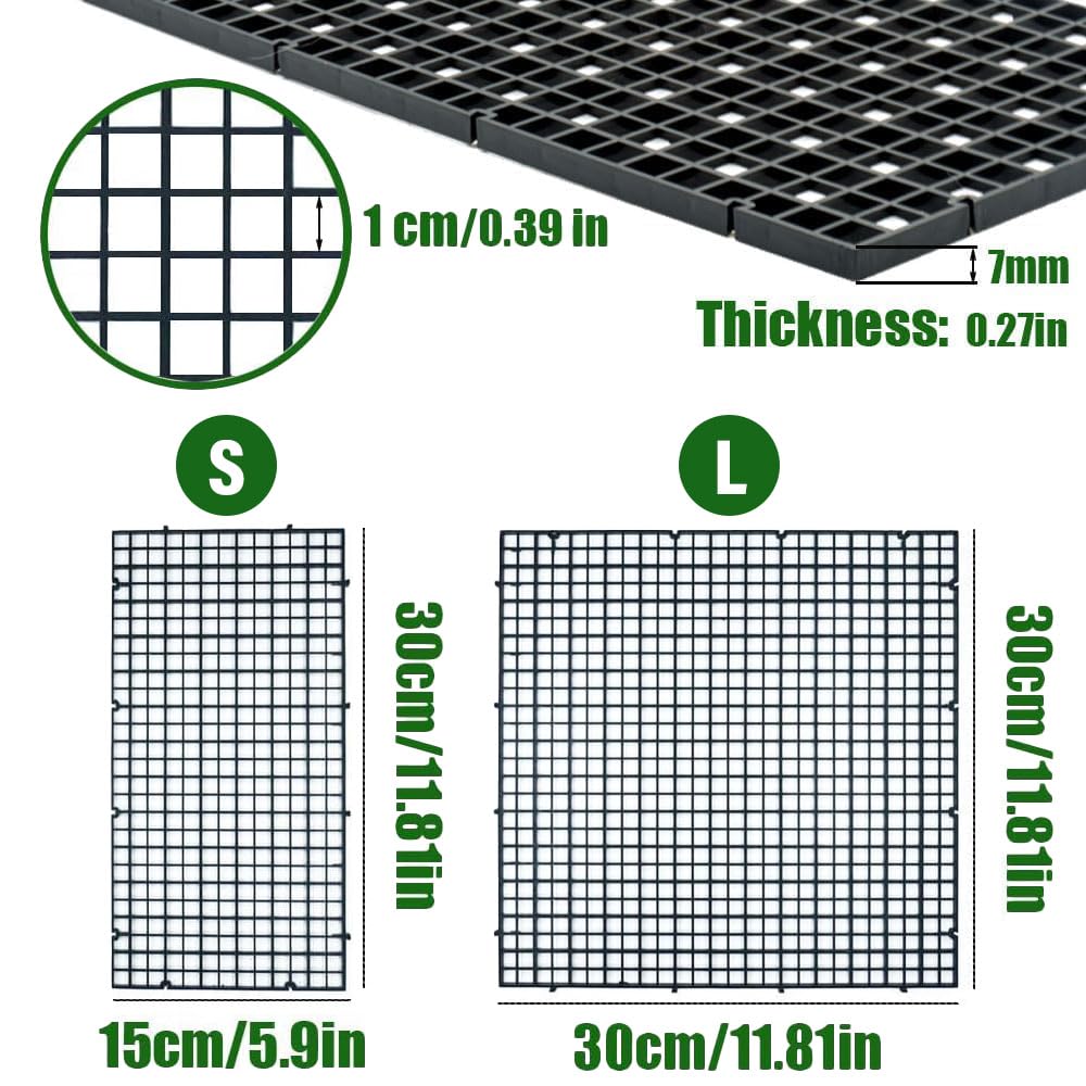 LINLAN 12Pcs 30 x 30 cm(11.8x11.8in) Griglia per Acquario in plastica, divisore per Acquario, per filtrare e Proteggere Il Fondo Fai da Te