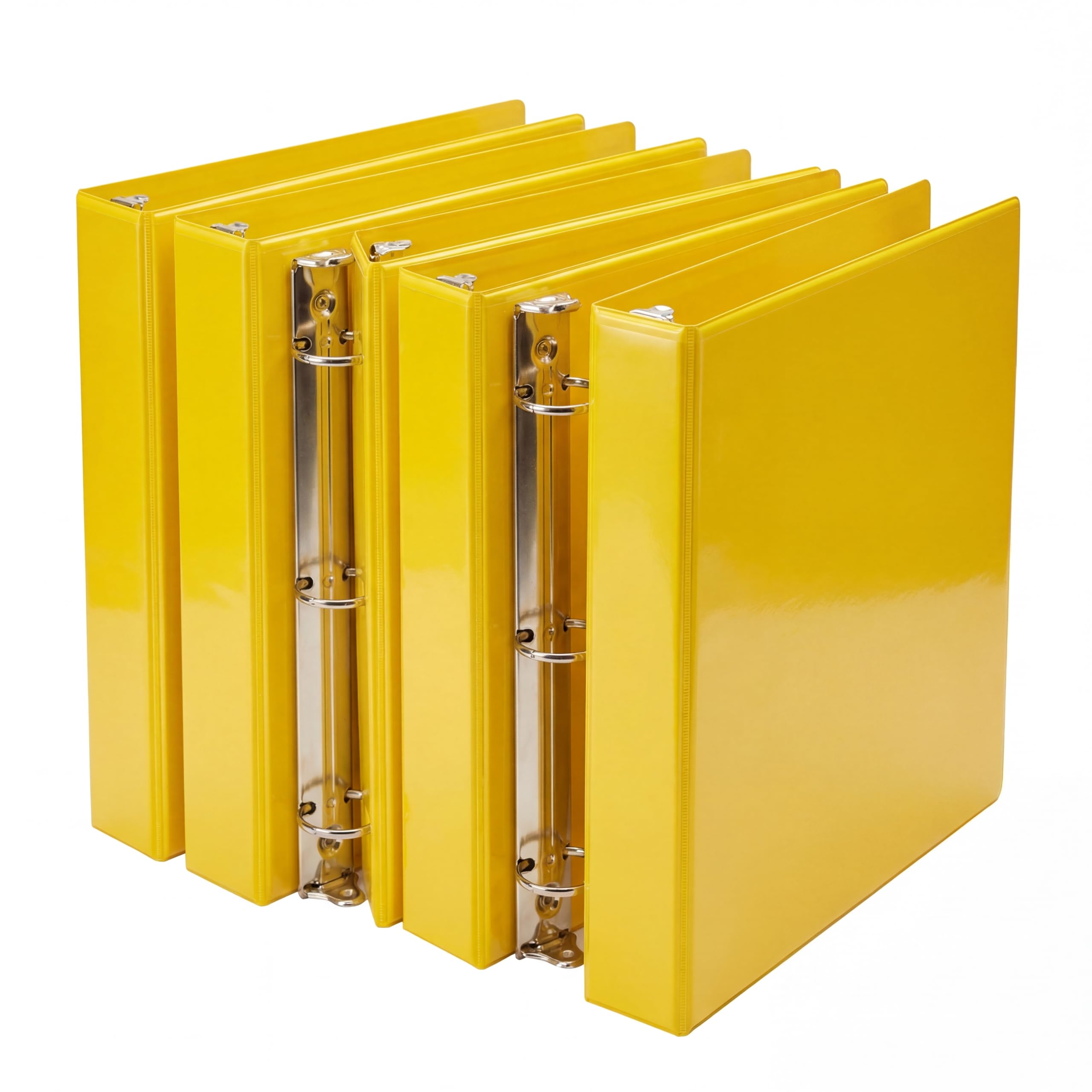 Lot de 6 classeurs à 3 anneaux de 2,5 cm, sans PVC, anneaux ronds durables, pochettes transparentes, peut contenir 220 feuilles, pour l'école, le bureau, la maison