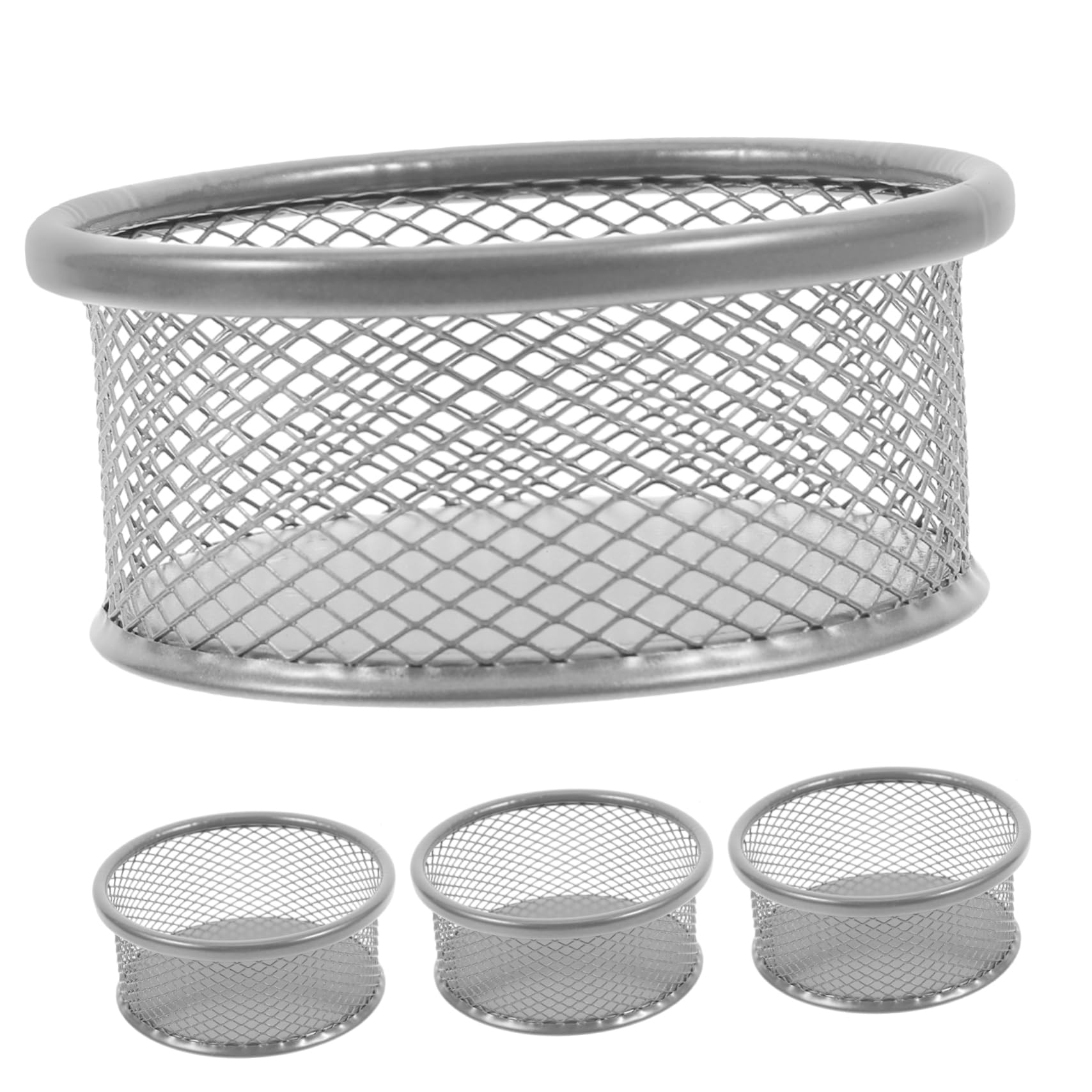 NUOBESTY 20 Pièces baril de trombone boite de rangement boîte de rangement Pot à stylos Pot à crayons polyvalent conteneurs d'articles d'étude supports de bureau pour trombones le fer