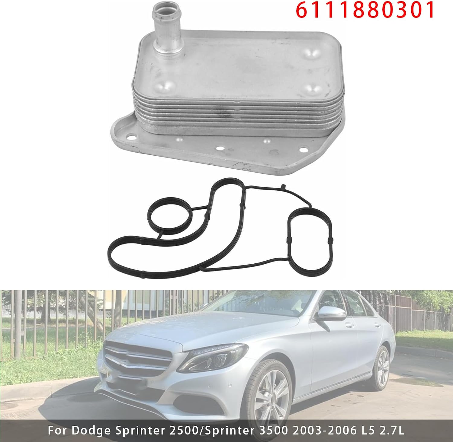 MAD HORNETS 6111880301 Engine Oil Cooler For Mercedes-Benz Sprinter 2500 3500 2003-2006 2.7L Turbo