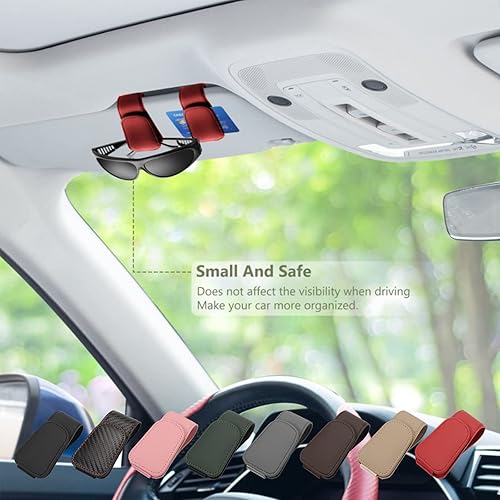 Miniatura 2 de wwuddong Marcos de gafas de sol para automóvil, 2 unidades, clip magnético, marcos de gafas de sol, marcos de cuero para automóvil